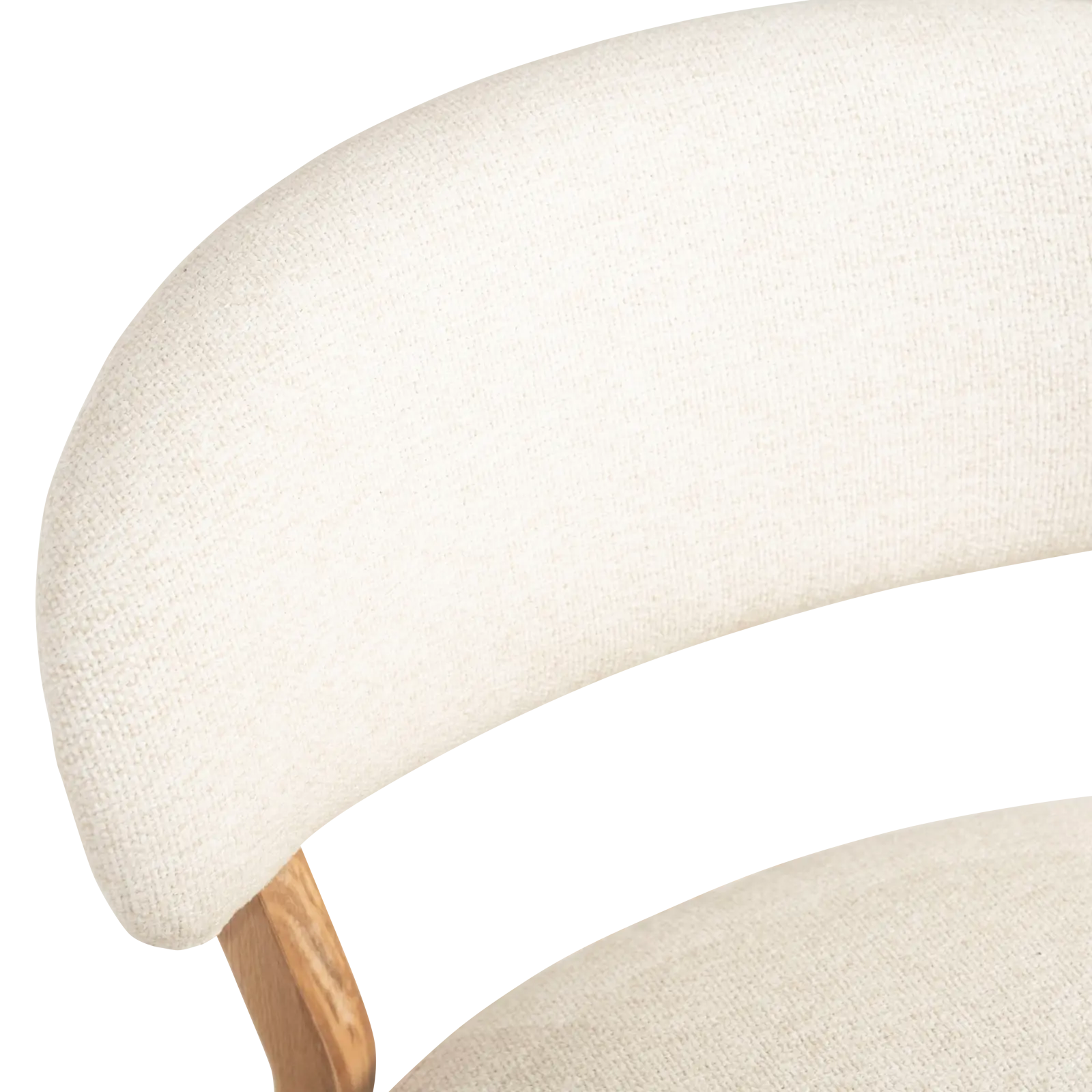 Fauteuil Mikky - stof Moon Beige - poot eiken naturel - Japandi
