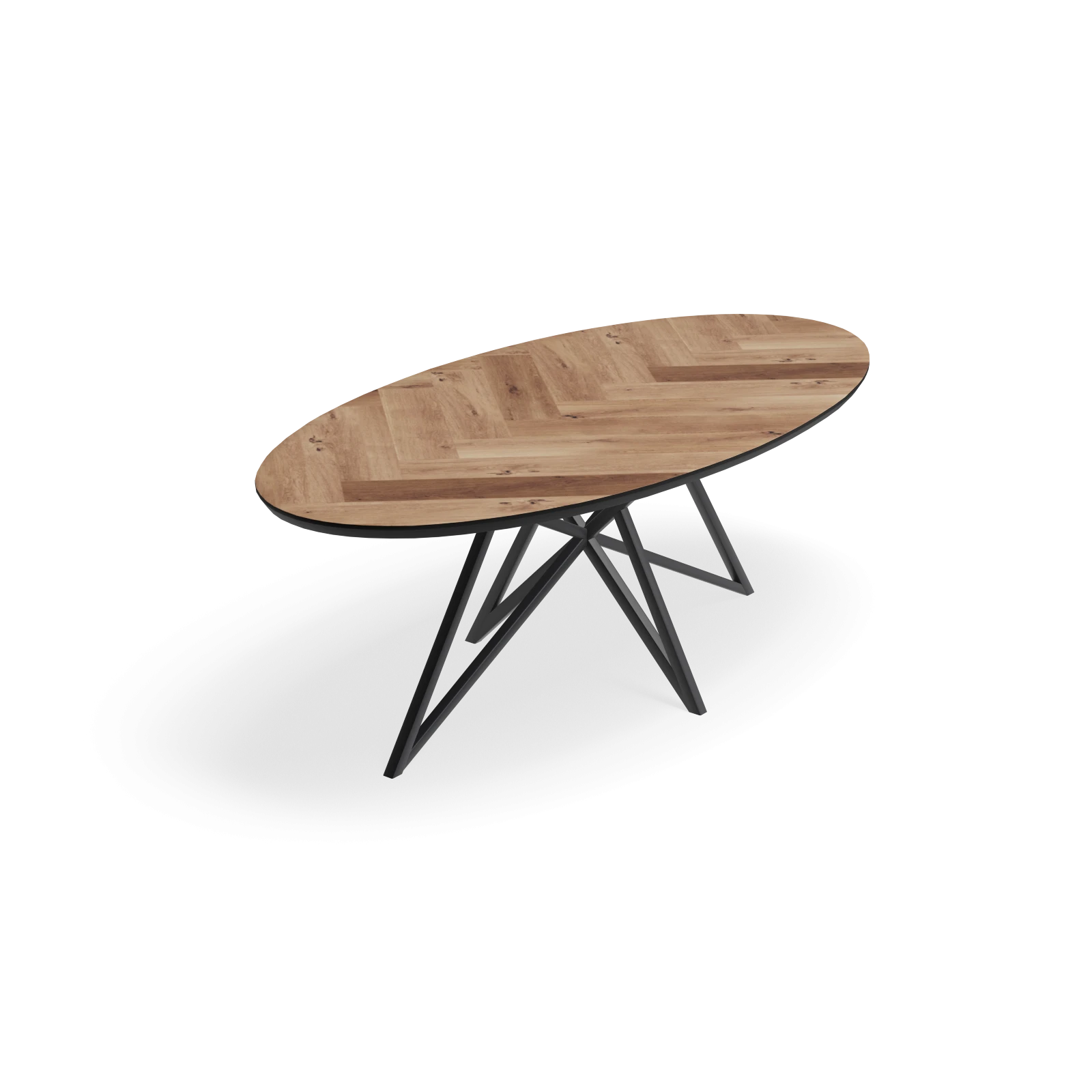 Eettafel Crosse - Ovaal Eiken parket Kiezel (220x110cm)