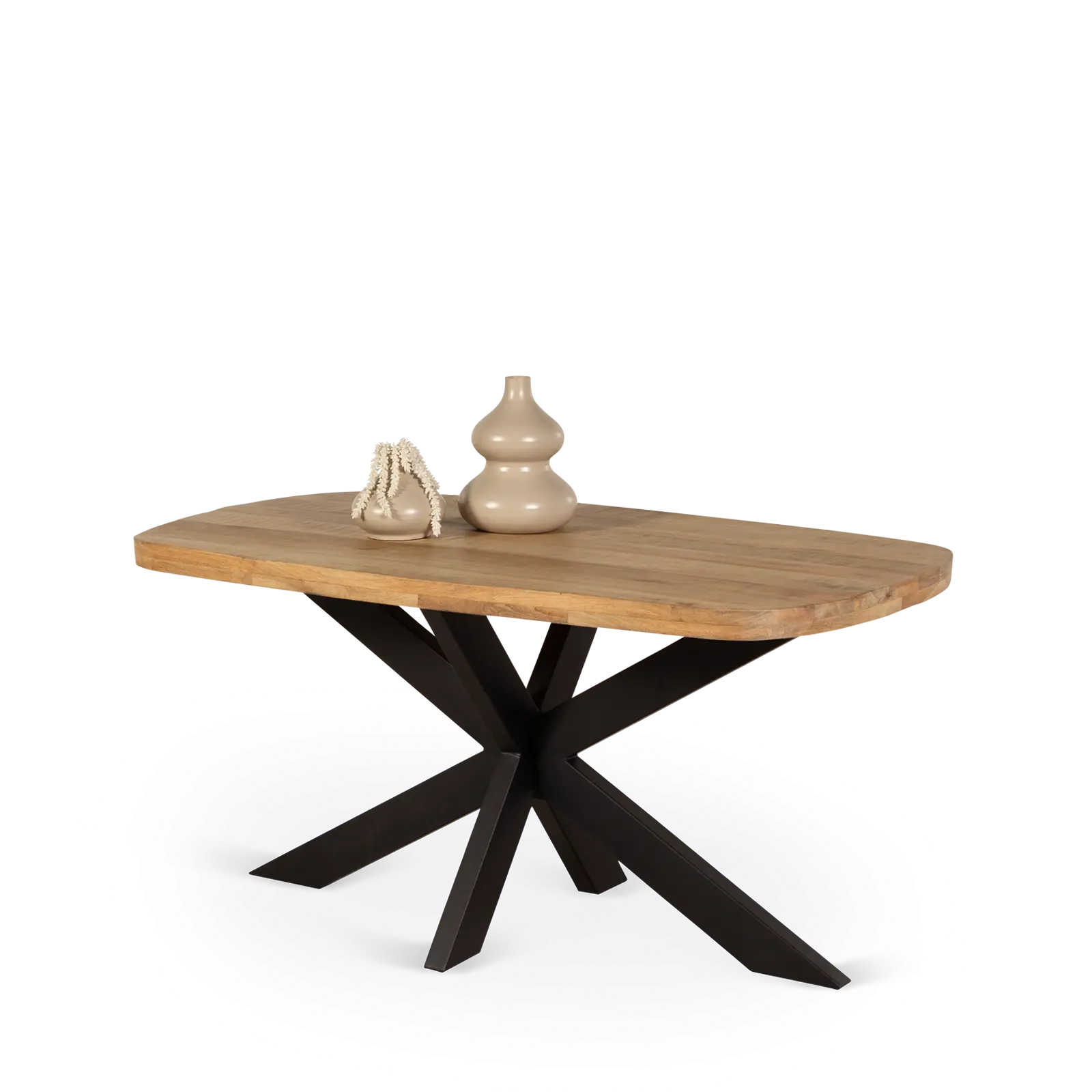 Eettafel Yucca - boat shape 160x90 cm - Mangohout Naturel - sale