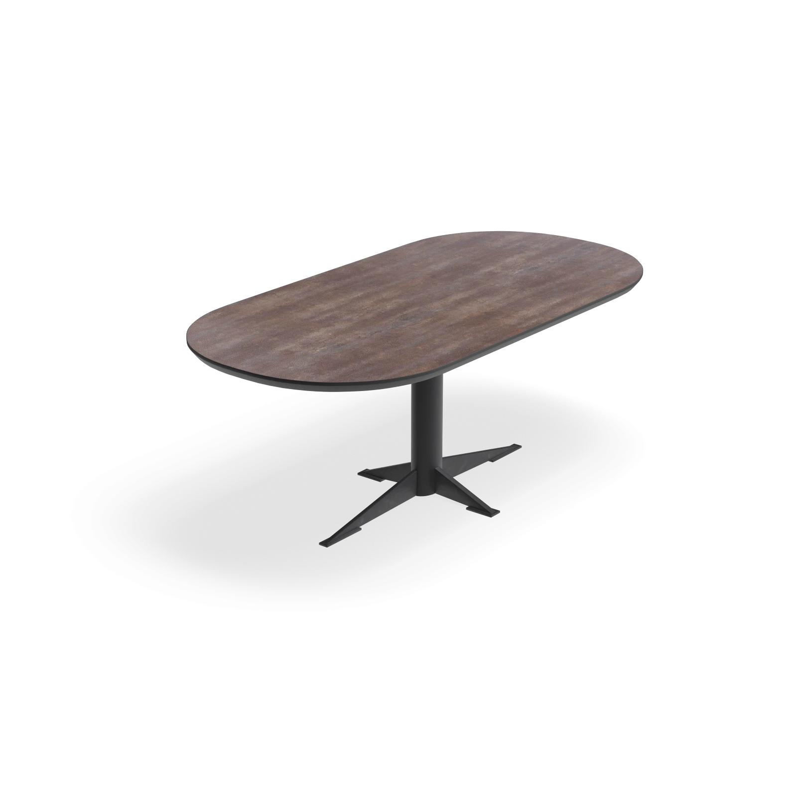 Eettafel Westfield - Halve Cirkel HPL Oxidised (200x100cm)