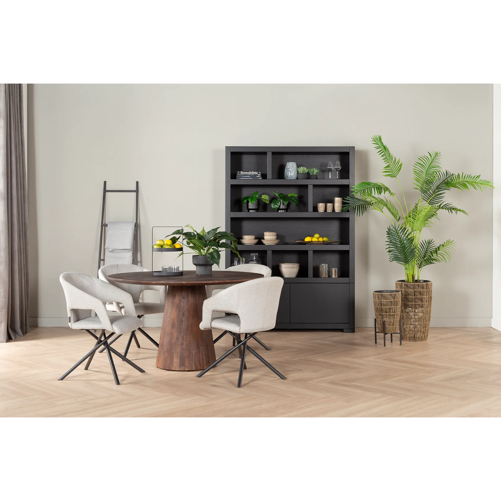 Eettafel (rond 130cm) Aron - Bruin