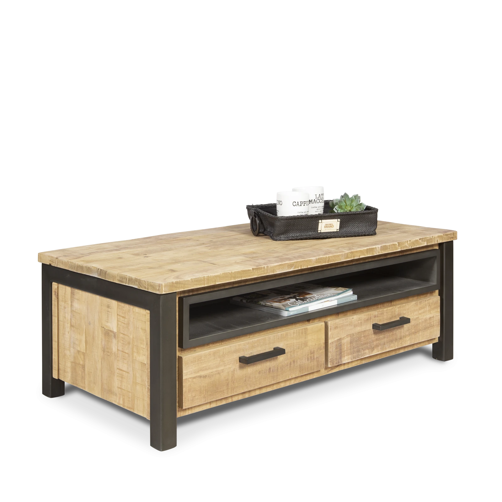 Salontafel Steelwood - Seasoned Brown/Metaal Zwart