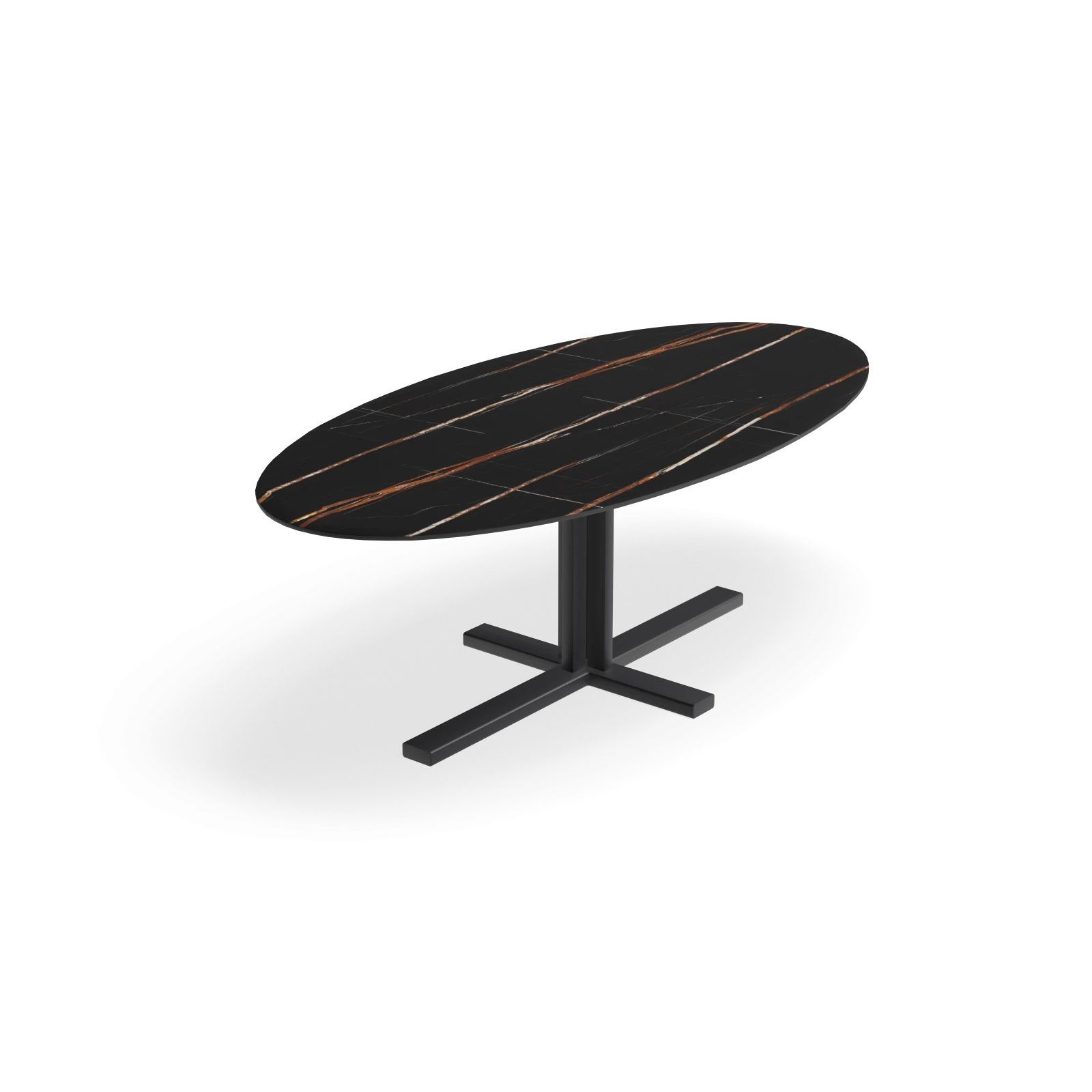 Eettafel Kolos - Ovaal Keramiek Sahara Noir Satin (220x110cm)