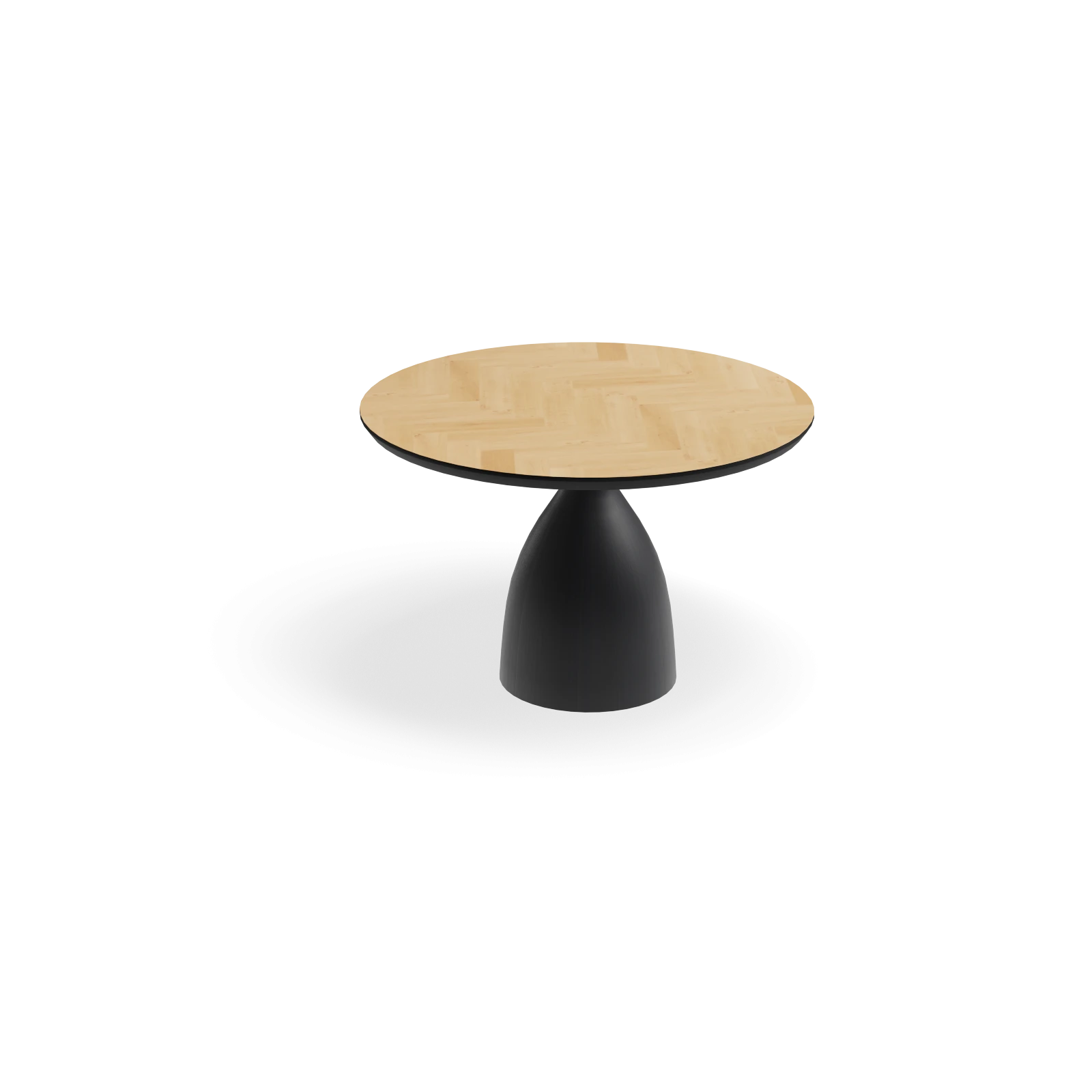 Eettafel Dome - Rond Eiken Visgraat Nature White (120cm)