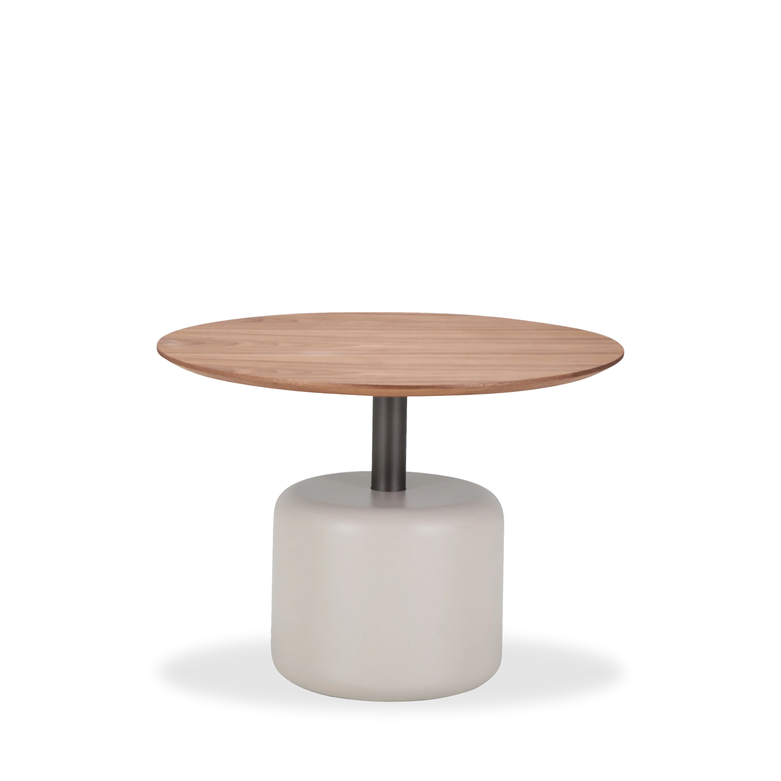 Salontafel (rond: 60cm - poot: off white) Formia - Walnoot