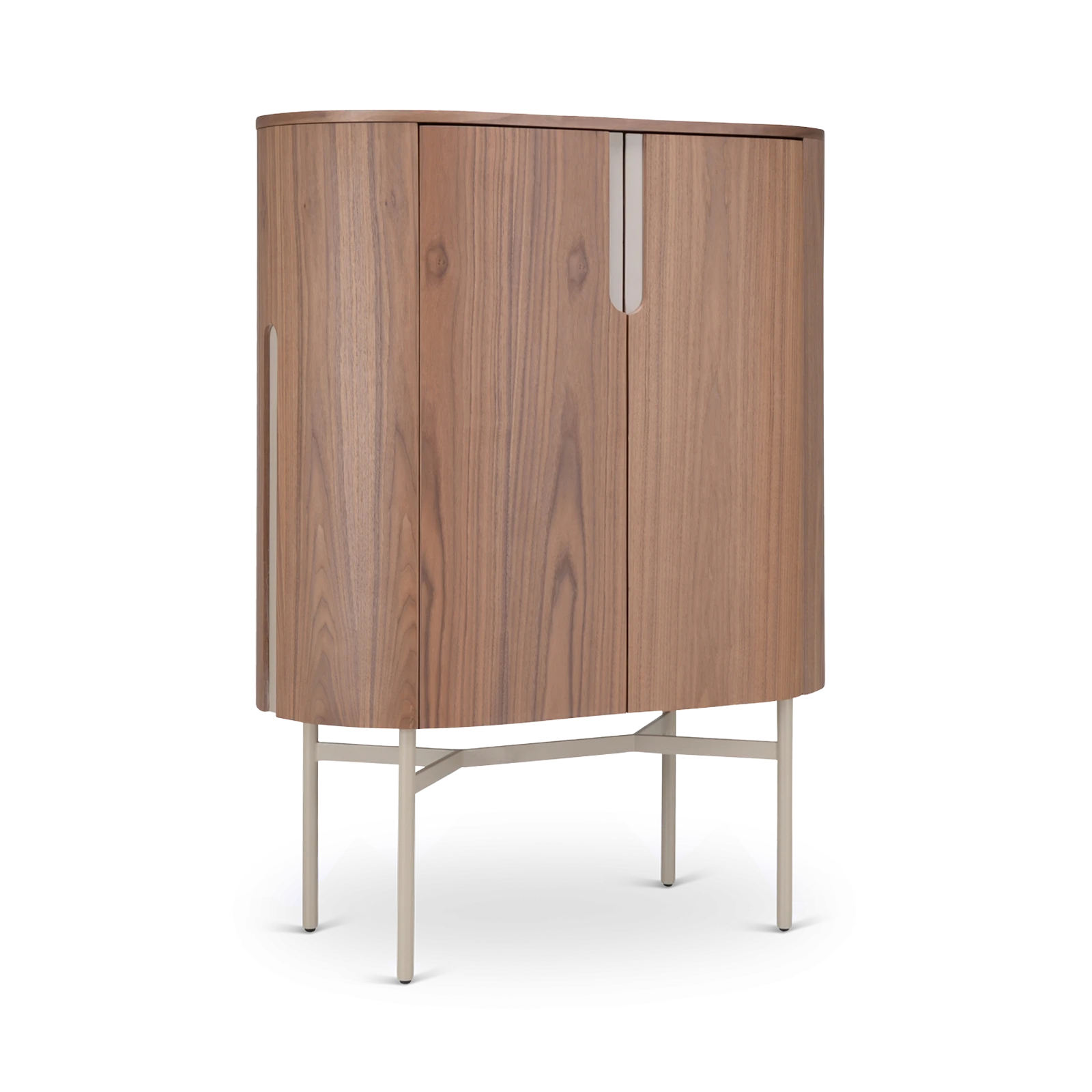 Wandkast (laag - poot: creme) Fidenza - Walnoot