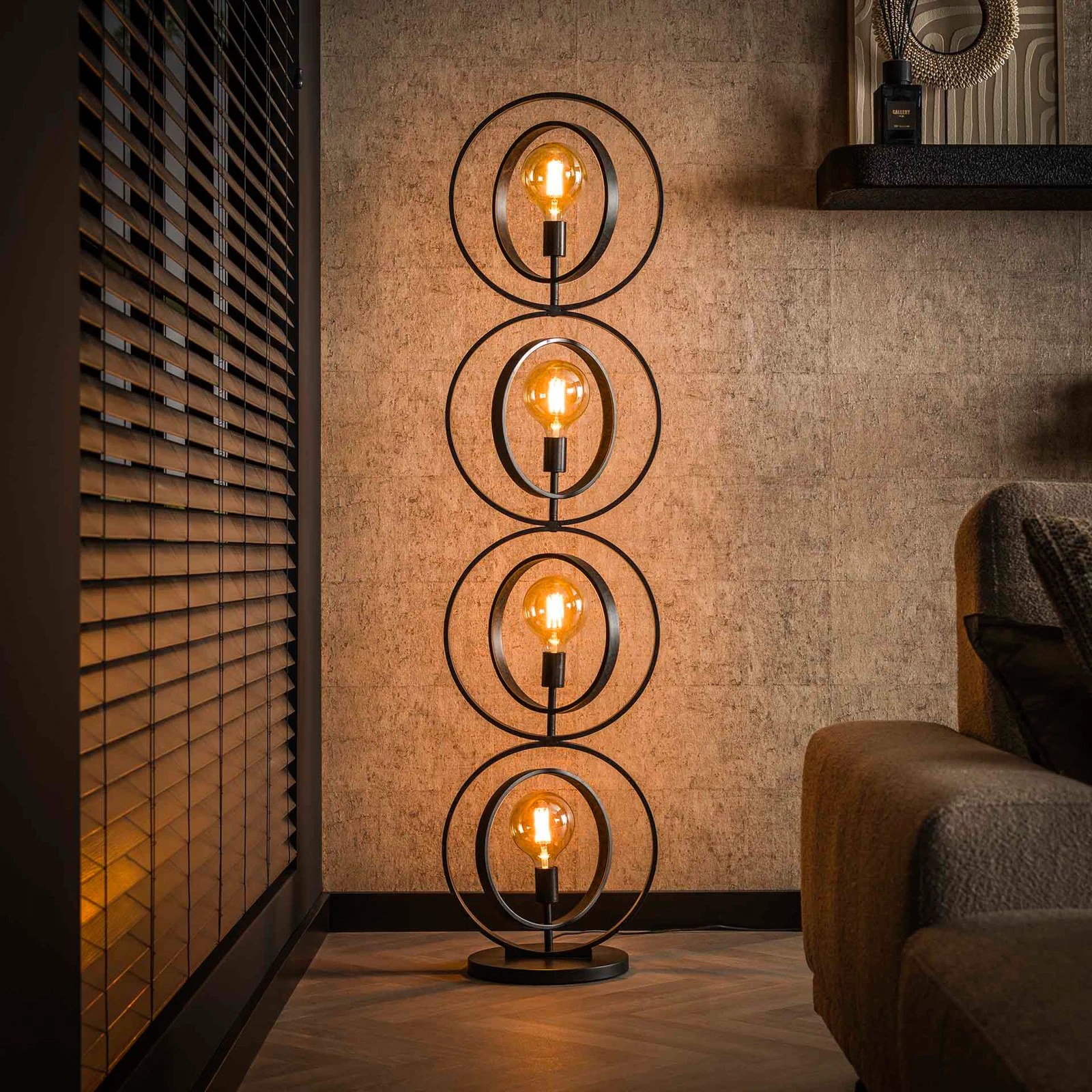 Vloerlamp Turn Around XL (4 lichts) - Charcoal