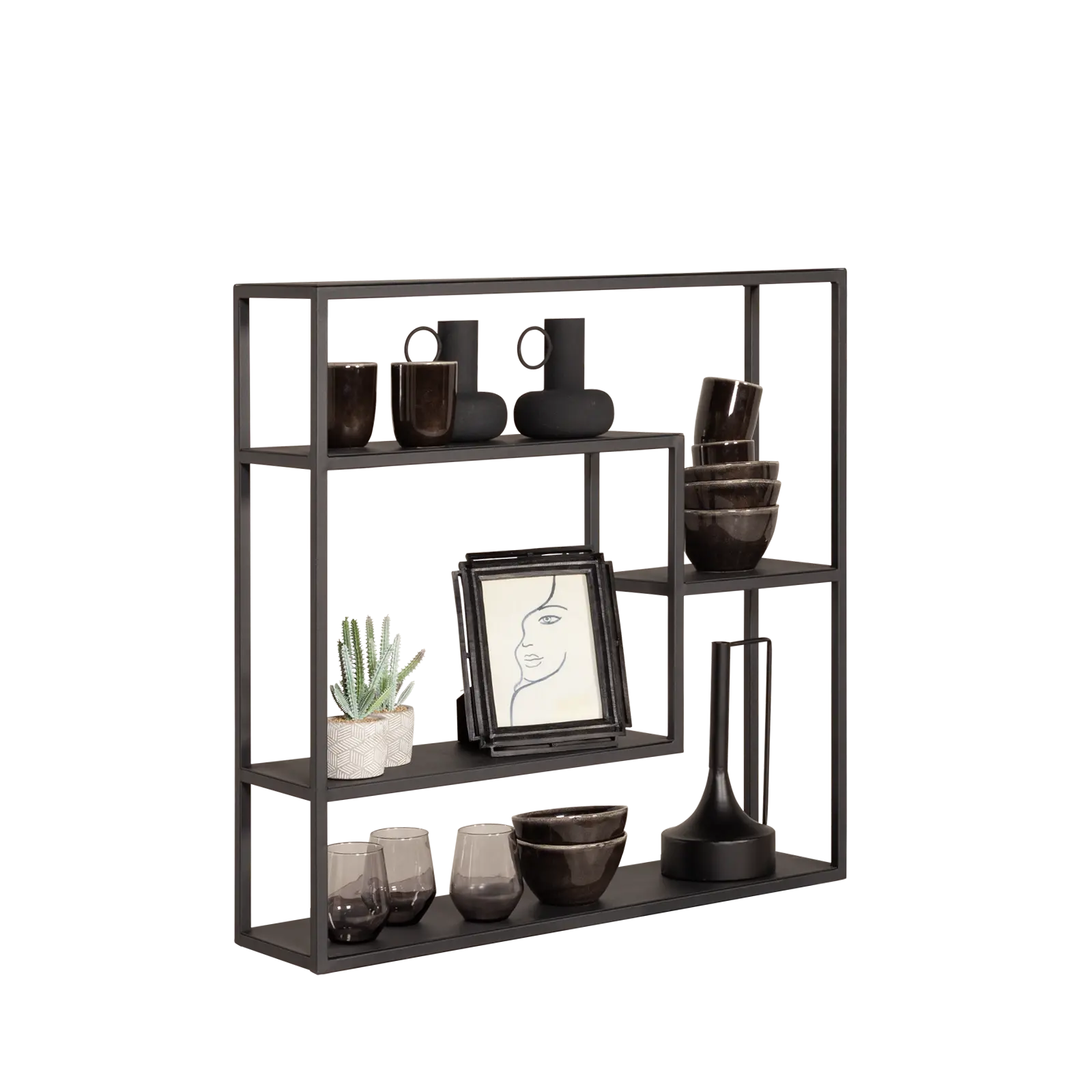 Wandrek Sona - 80x80 cm - metaal Zwart