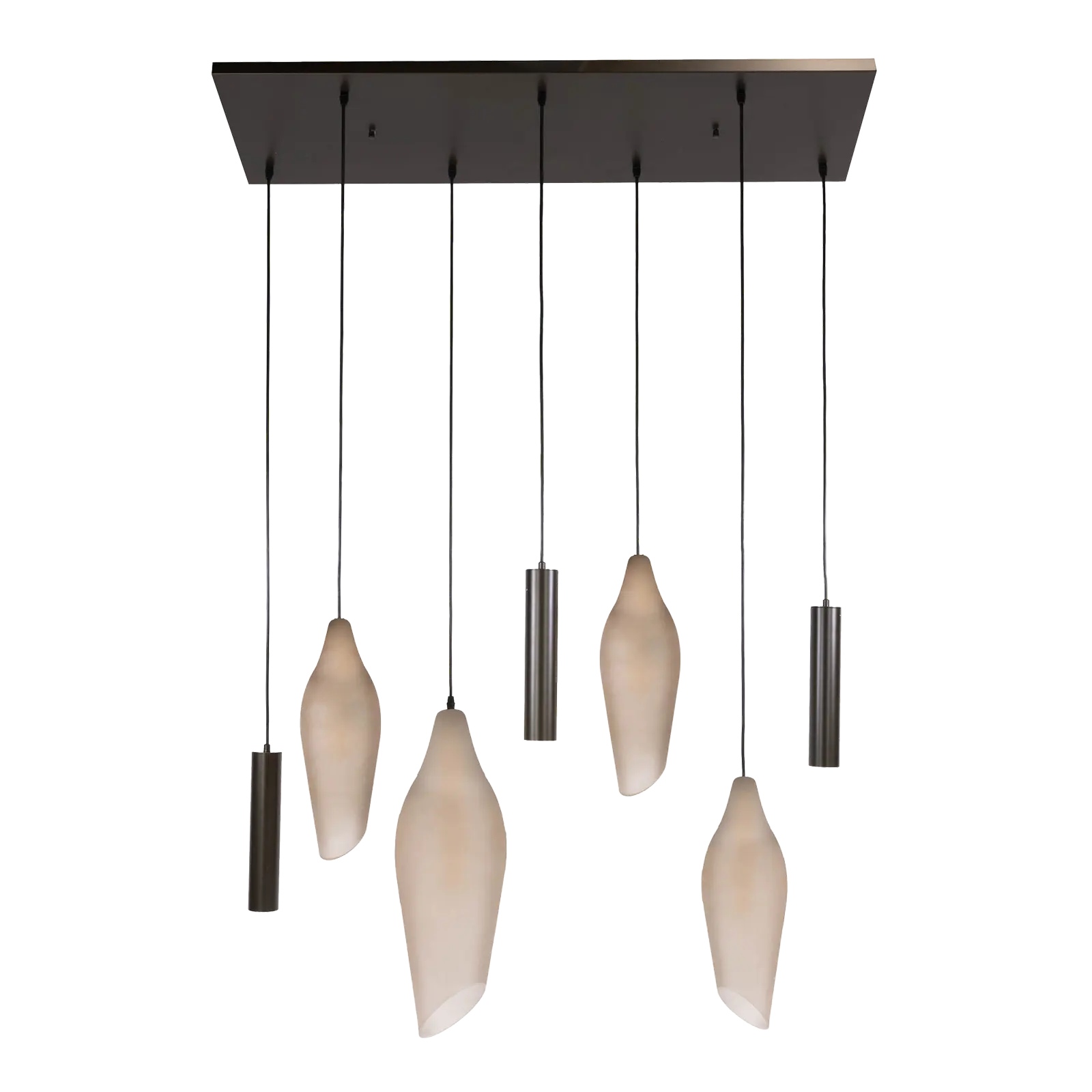 Hanglamp Cocoon pendel 4+3-lichts - Sienna bruin-frosted