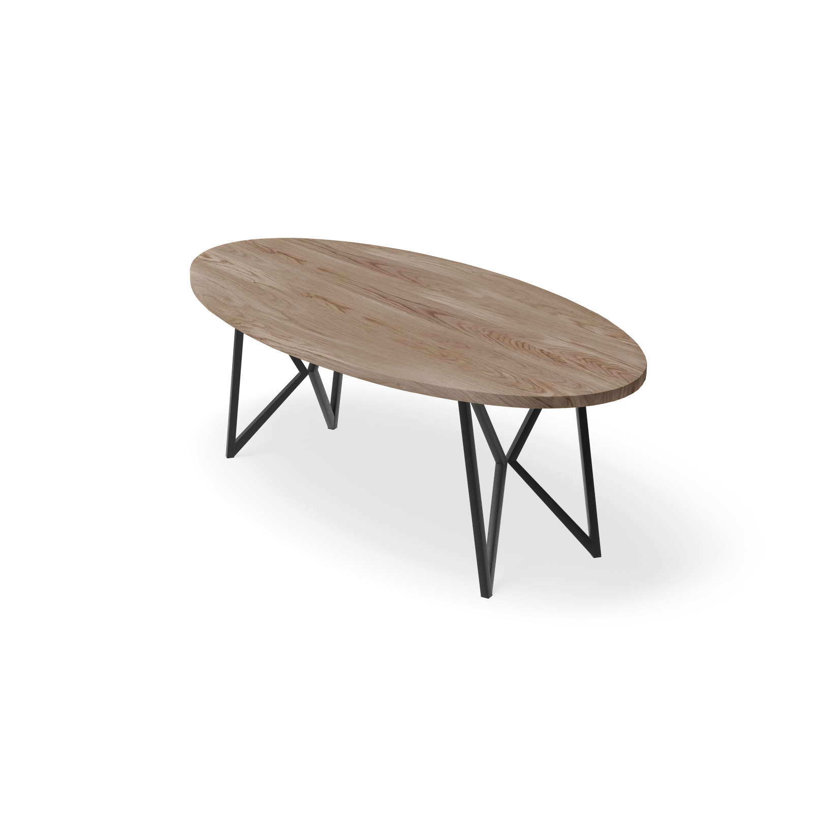 Eettafel Crosse Los - Ovaal Eiken Kiezel (220x110cm)