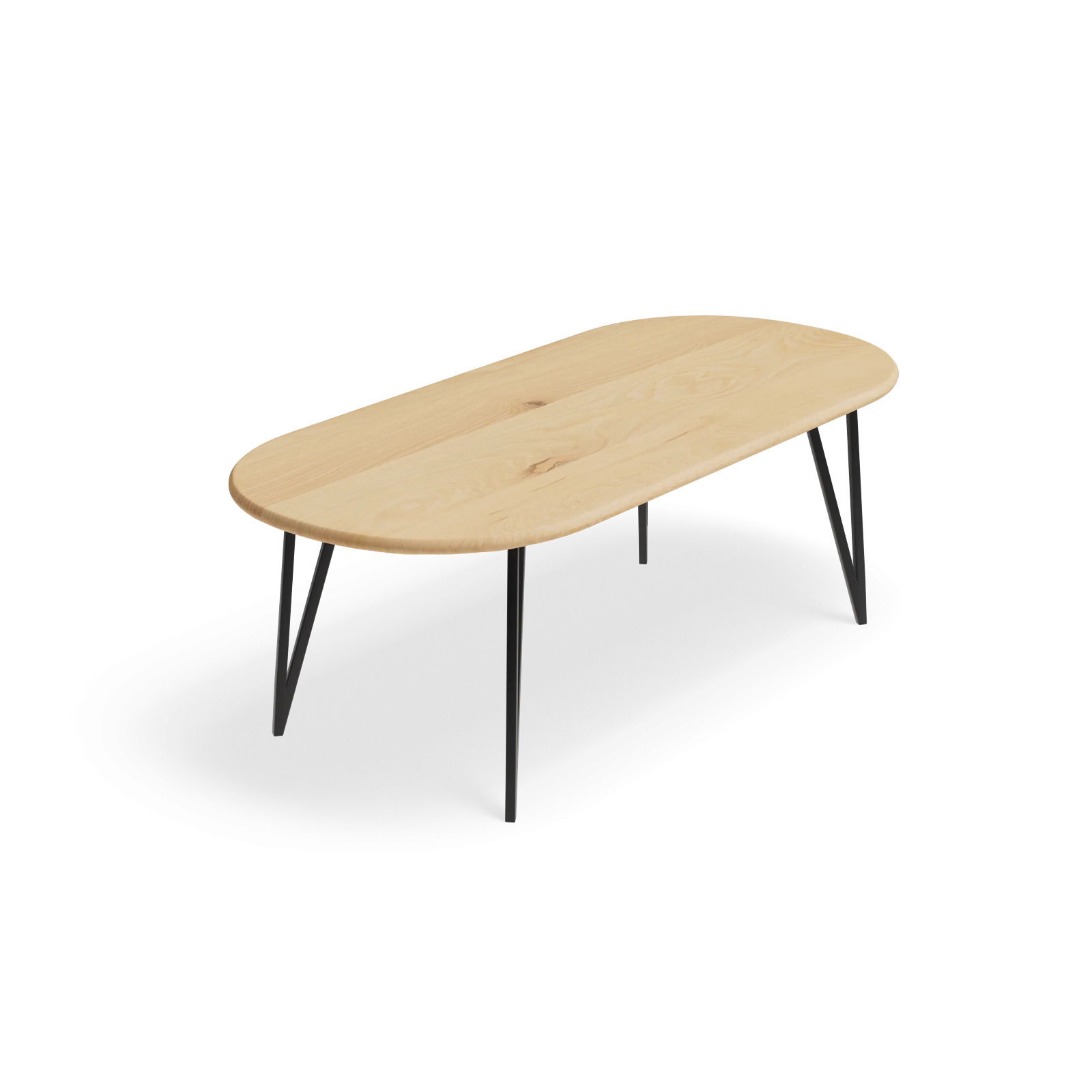 Eettafel Triangle - Halve Cirkel Eiken Nature White (220x100cm)
