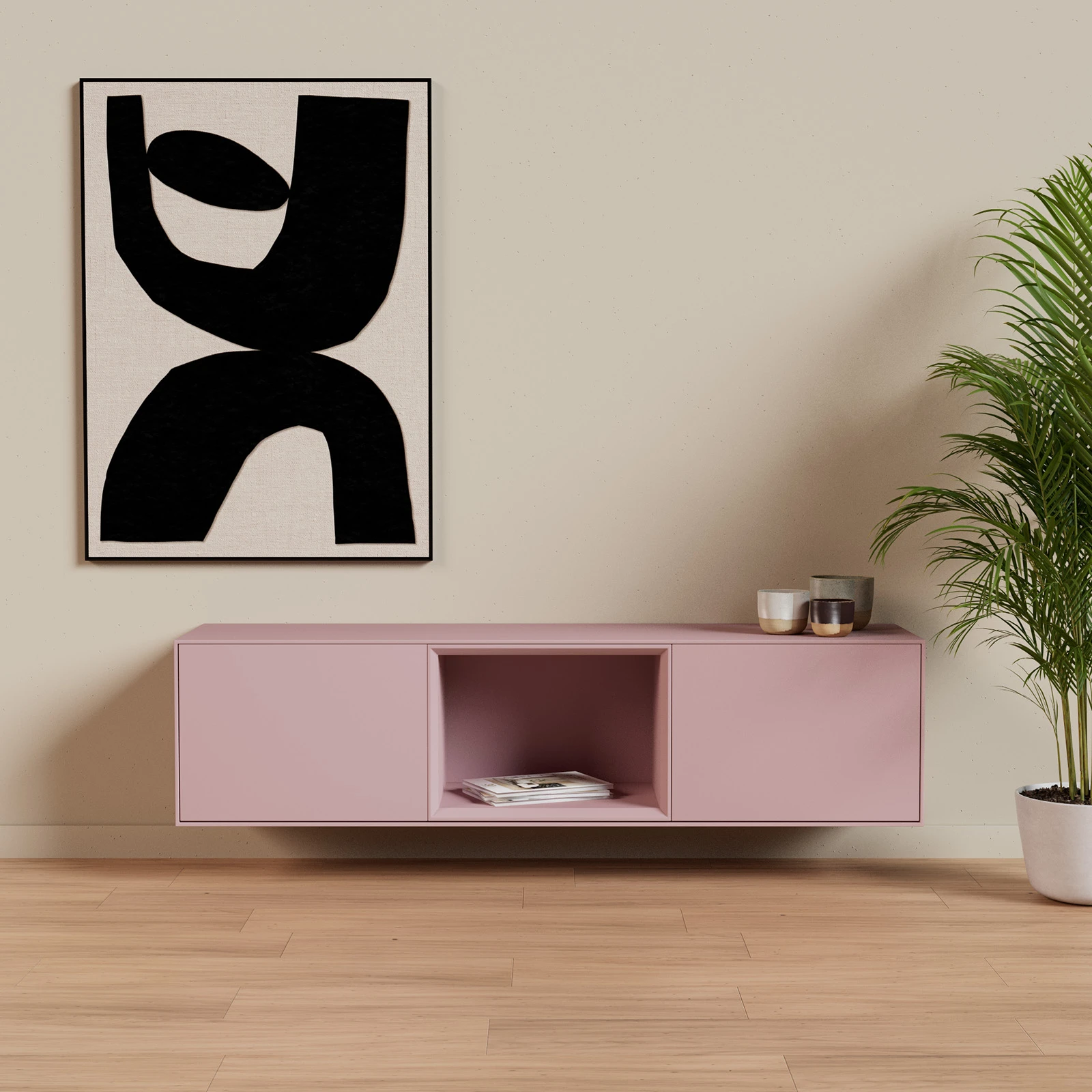 TV Meubel Retro Pink 160cm Zwevend