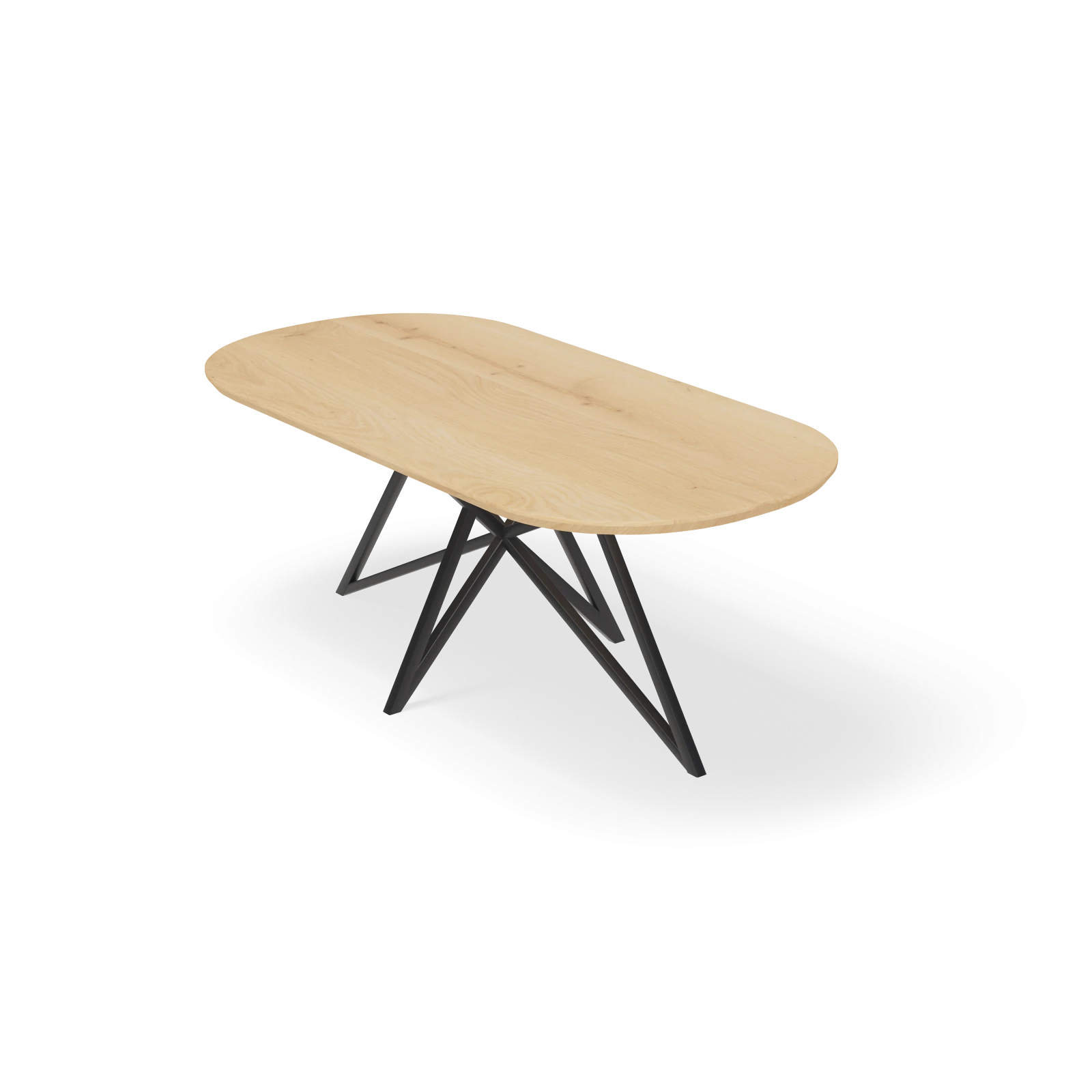 Eettafel Crosse - Halve Cirkel Eiken Nature White (220x100cm)