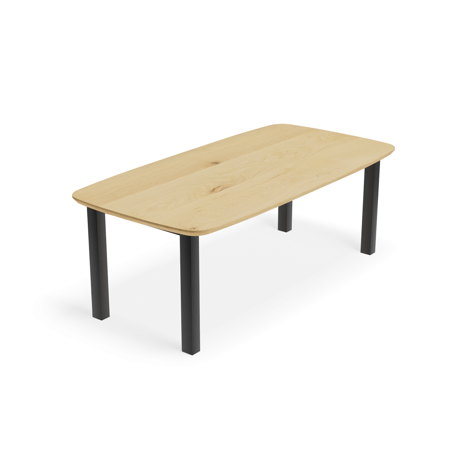 Eettafel Rechte poot(80cm) - Deens Ovaal Eiken Nature White (220x110cm)
