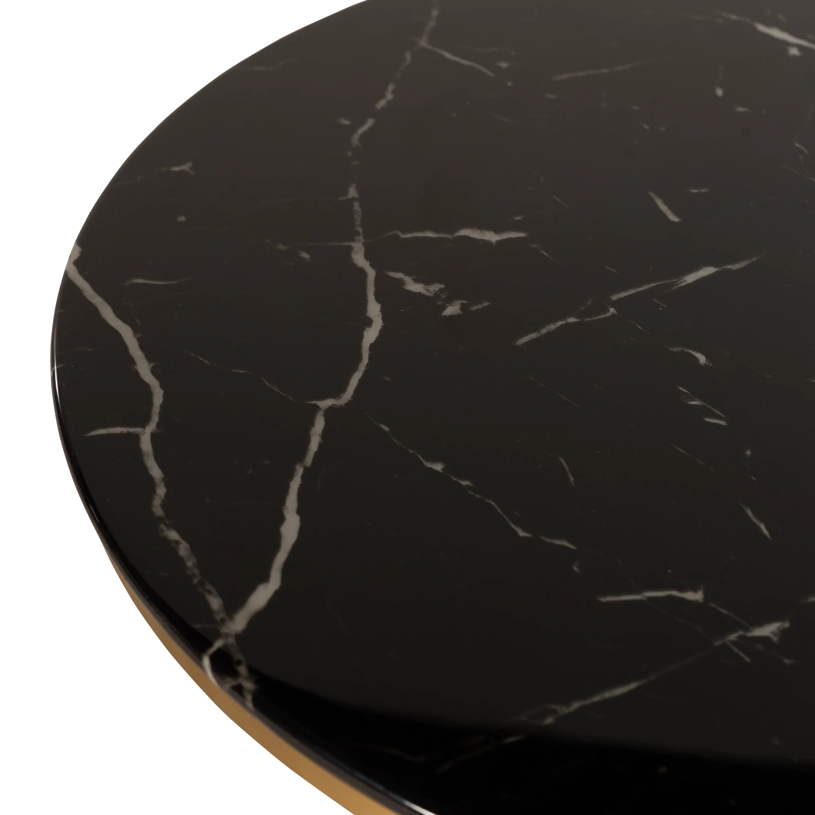 Bijzettafel (rond 60cm - hoog 34cm) Elaris - Marbleglass Zwart