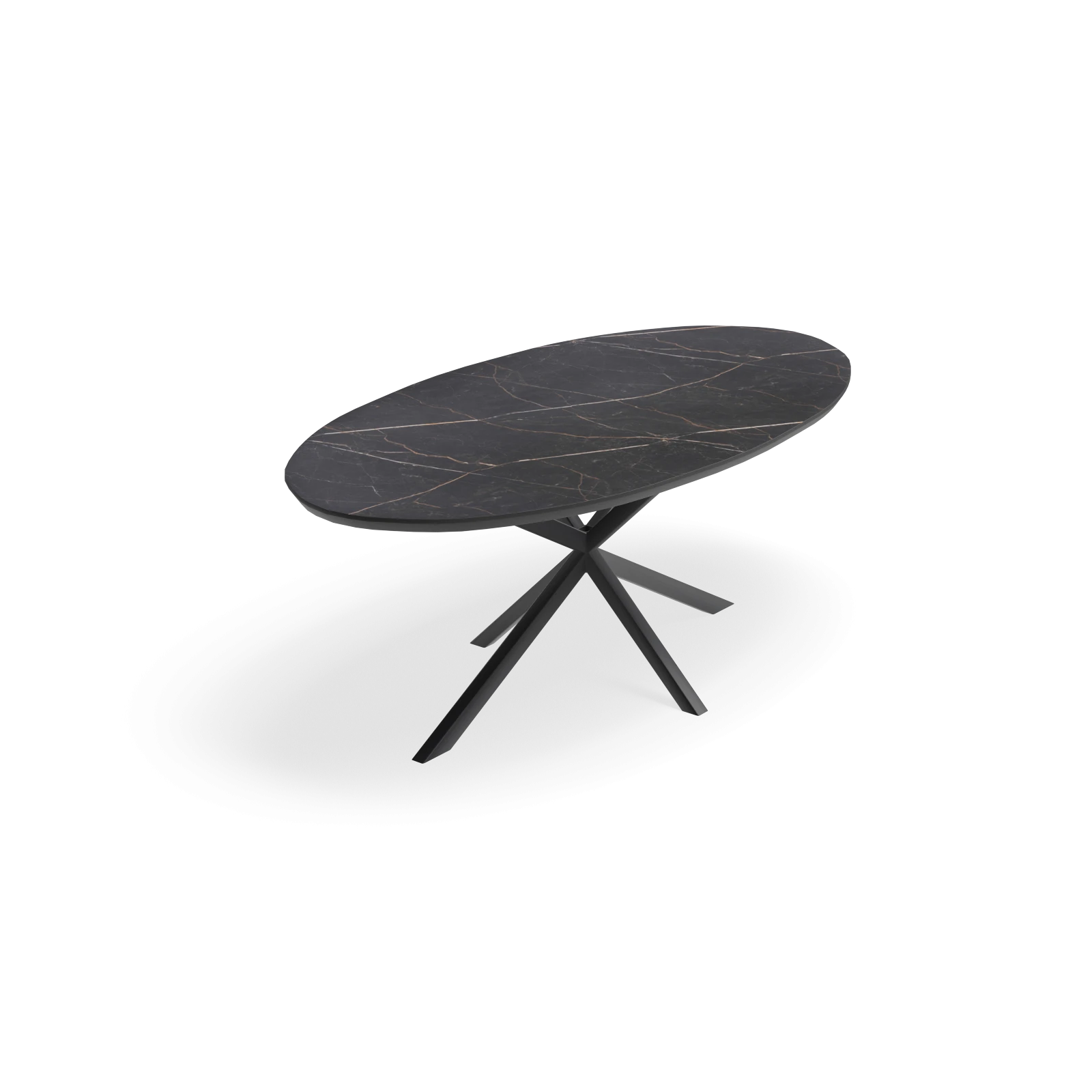 Eettafel North - Ovaal HPL Marmerlook (200x105cm)