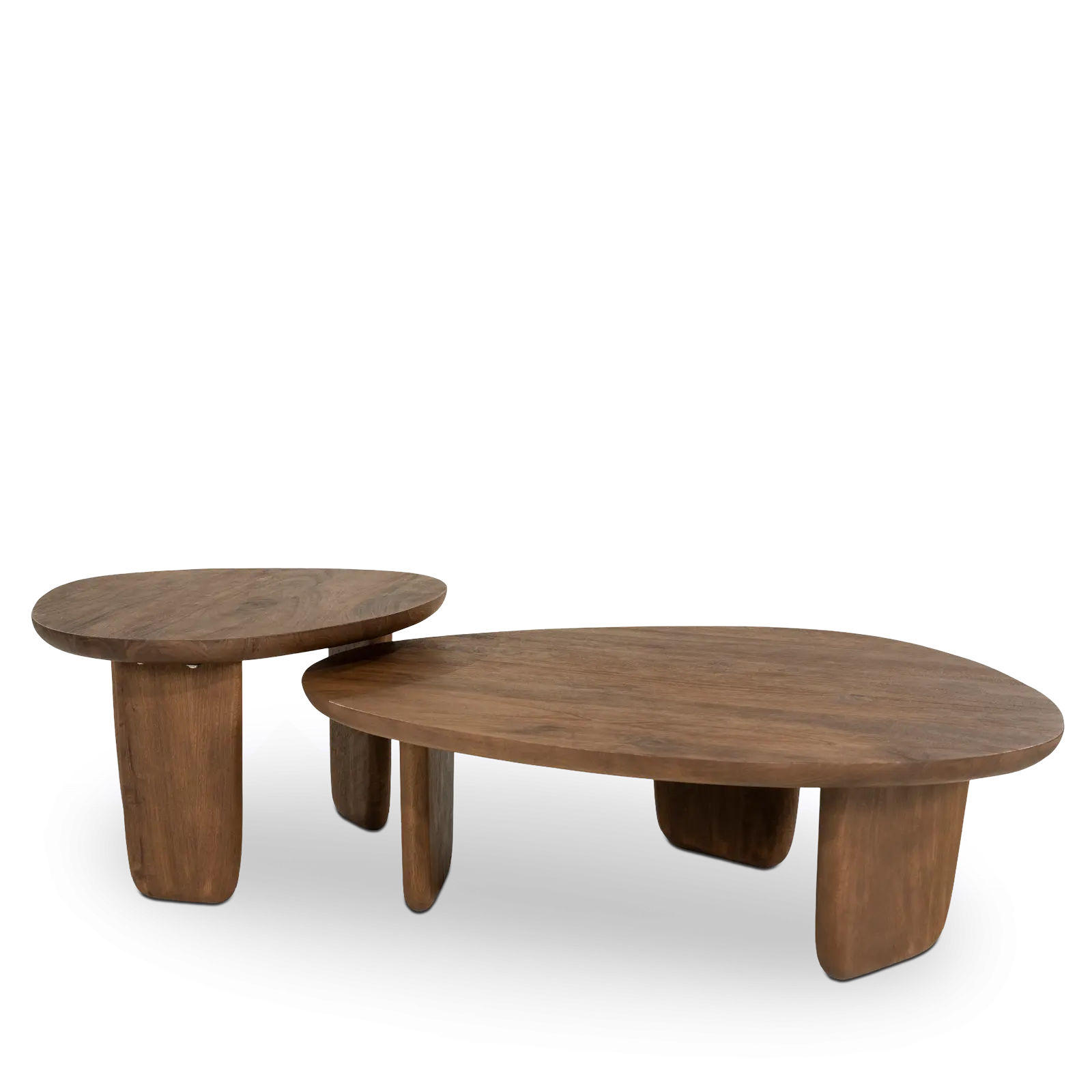 Salontafel Maud - organische vorm 100x85 cm - Mangohout Lichtbruin