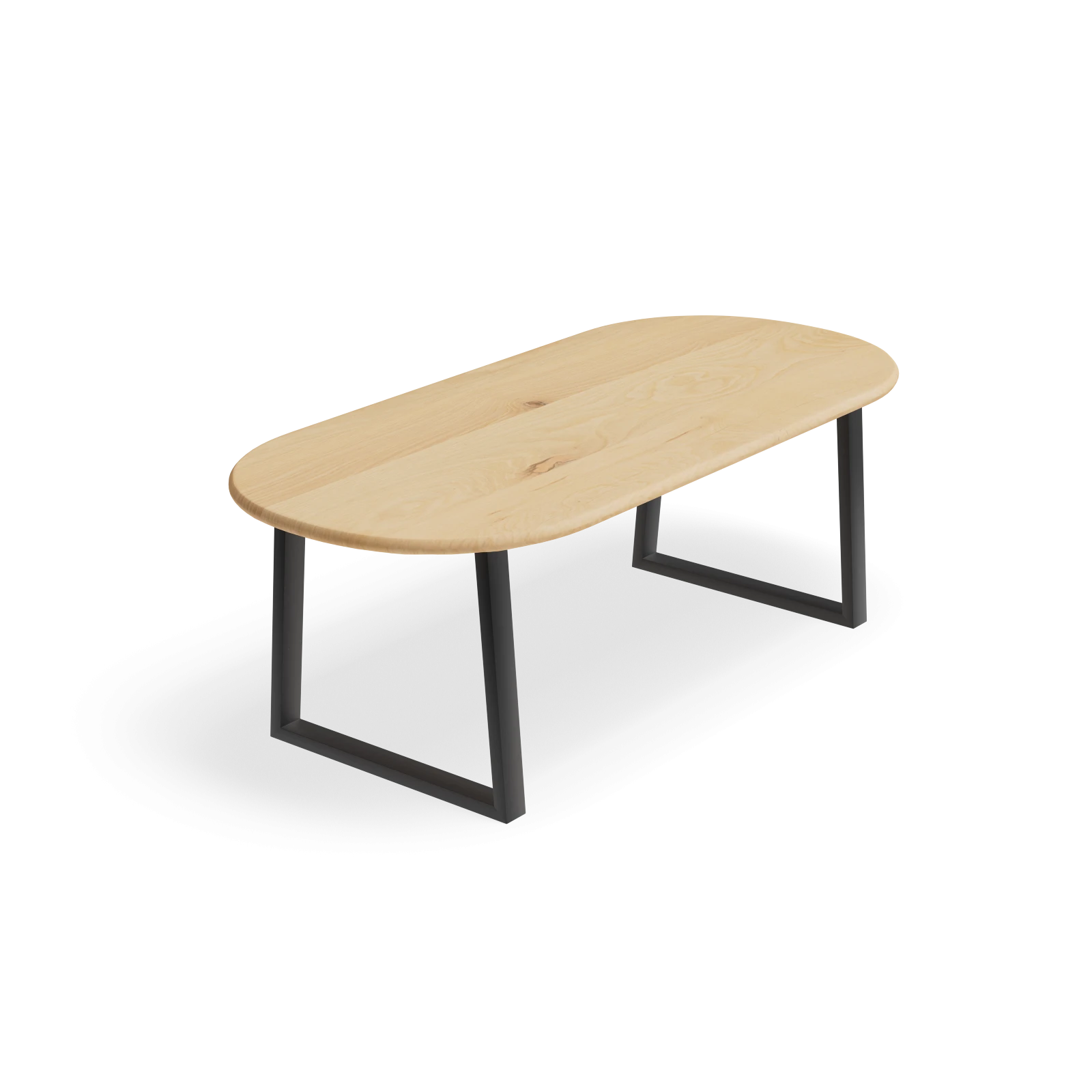 Eettafel U poot (8x4cm) - Halve Cirkel Eiken Nature White (220x100cm)