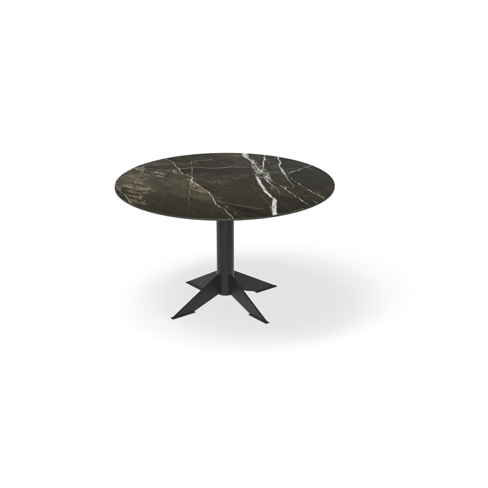Eettafel Westfield - Rond Keramiek Calacatta Black Satin (130cm)