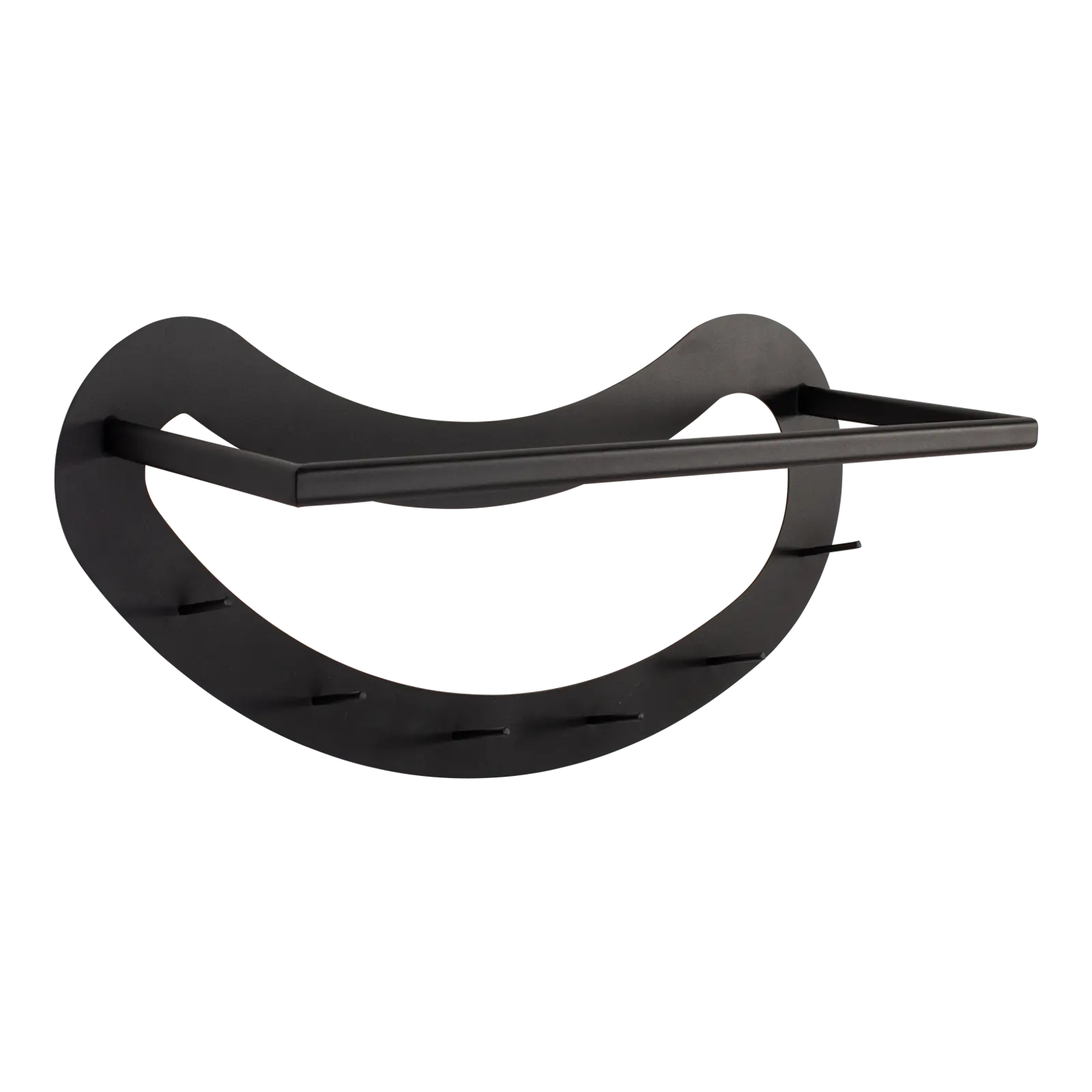 Kapstok Smiley - organische vorm 43x89 cm - metaal Zwart - 6 haken