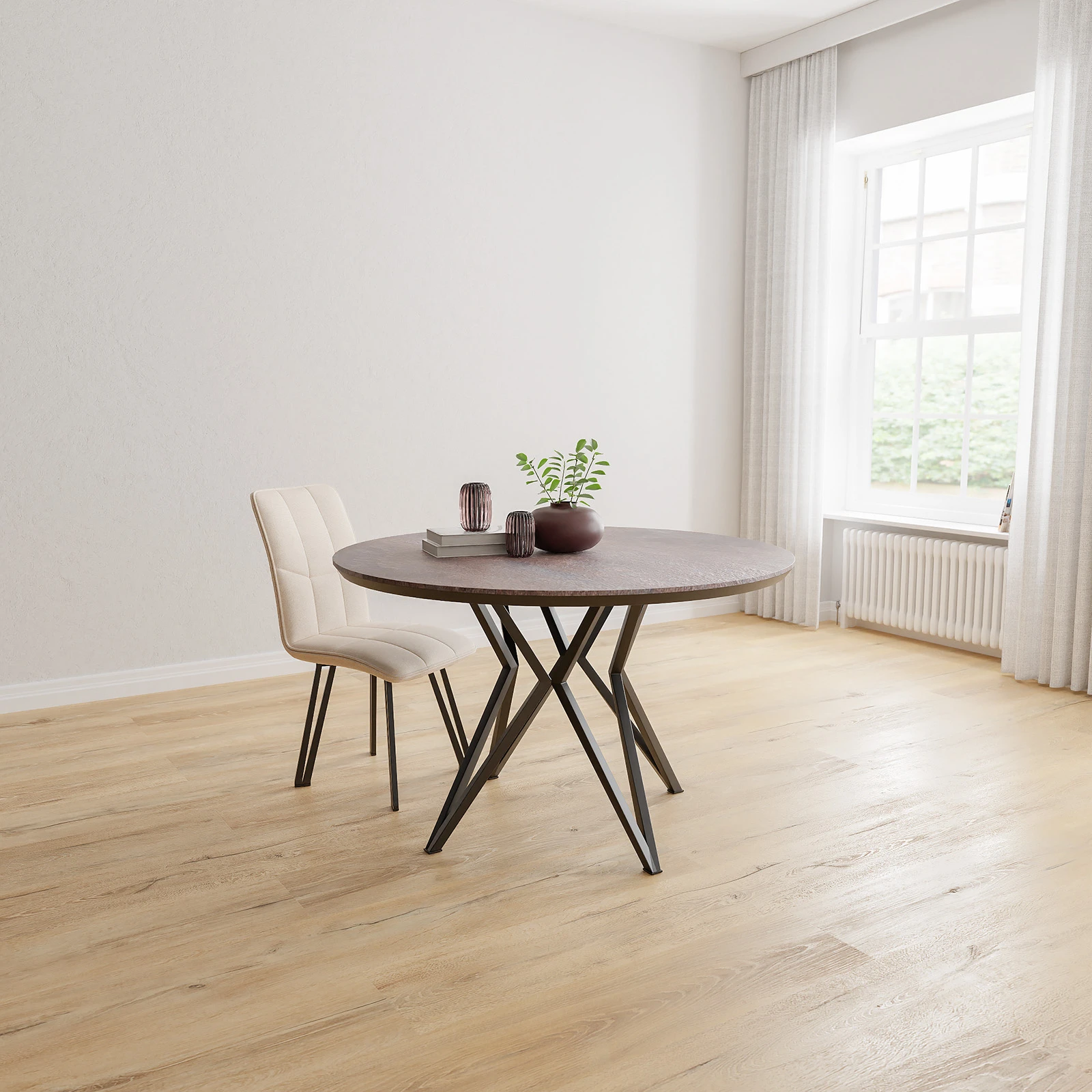Eettafel Crosse - Rond HPL Oxidised (130cm)