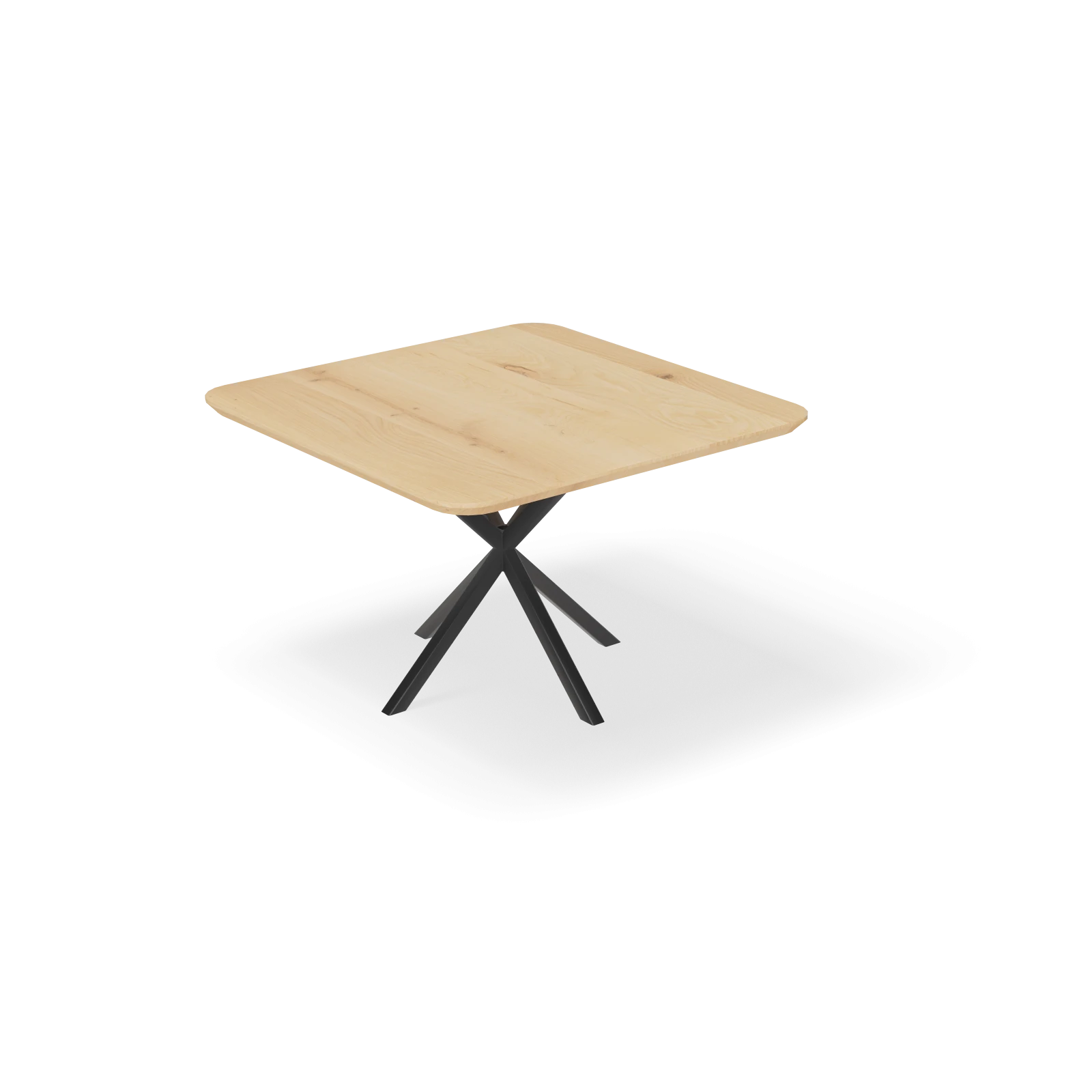Eettafel North - Vierkant afgeronde hoek Eiken Nature White (120x120cm)
