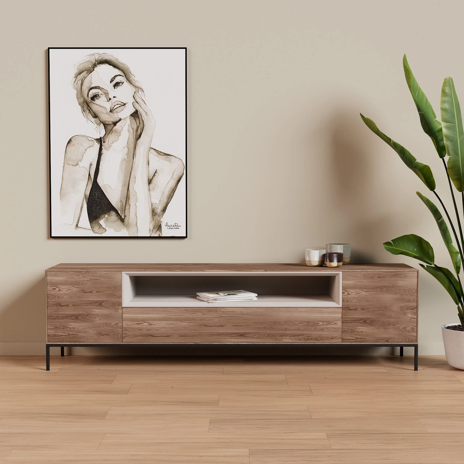 TV Meubel Kiezel 200cm Poot