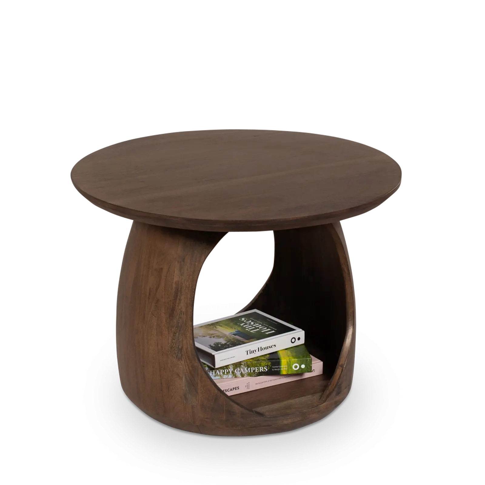 Salontafel Flow Solid - rond Ø60 cm - Acacia Glaze Bruin