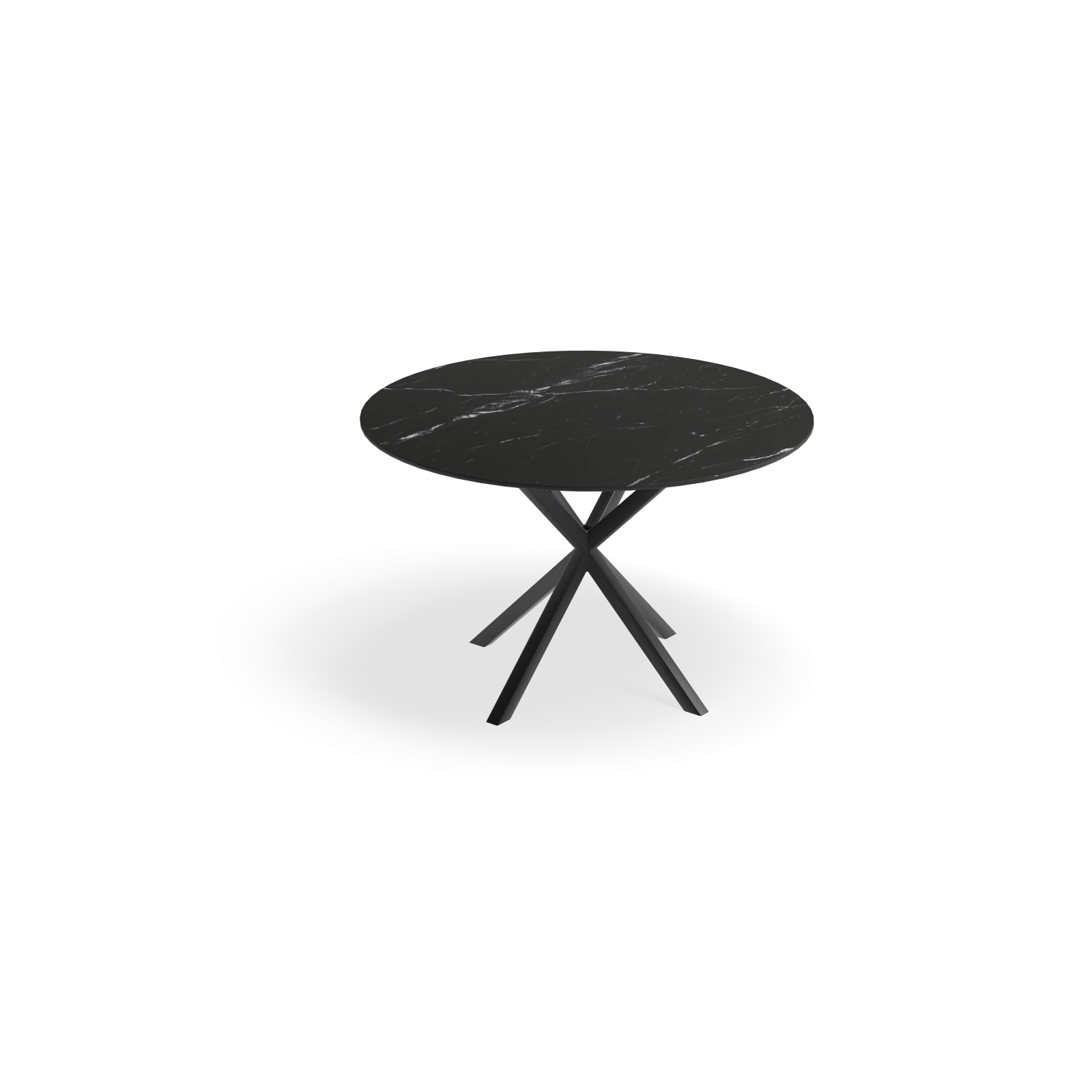 Eettafel North - Rond Keramiek Elegant Black Satin (120cm)