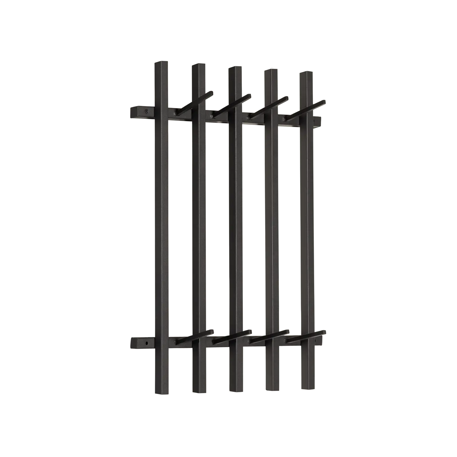 Kapstok Kira - 50 cm - 8 (2x4) haken - metaal Zwart