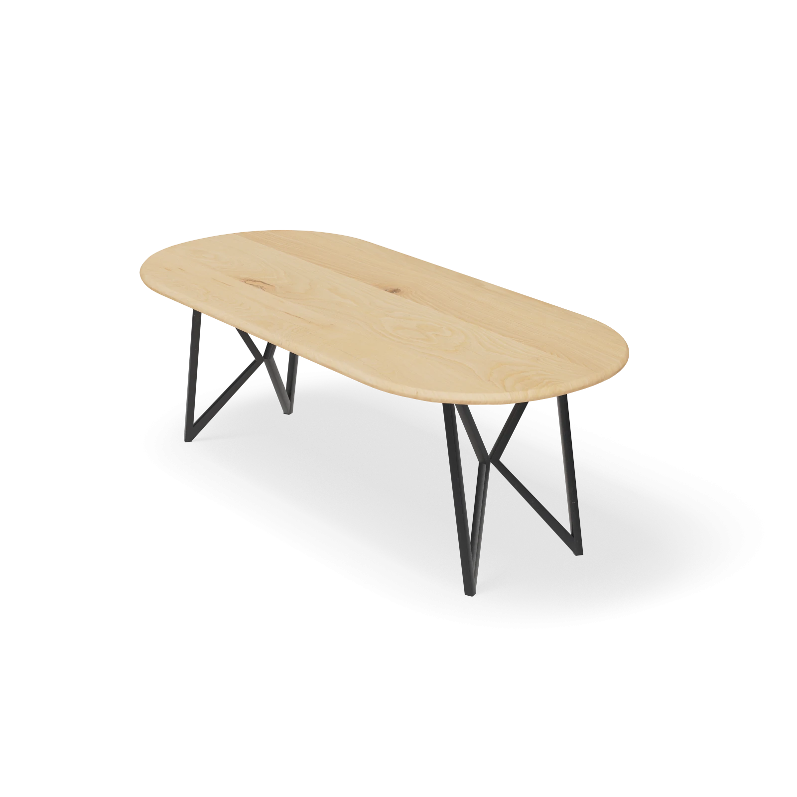 Eettafel Crosse (los) - Halve Cirkel Eiken Nature White (220x100cm)