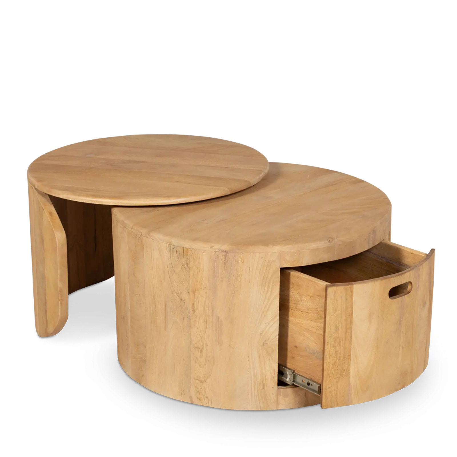 Salontafel set van 2 Buddy - rond - Mangohout Loom