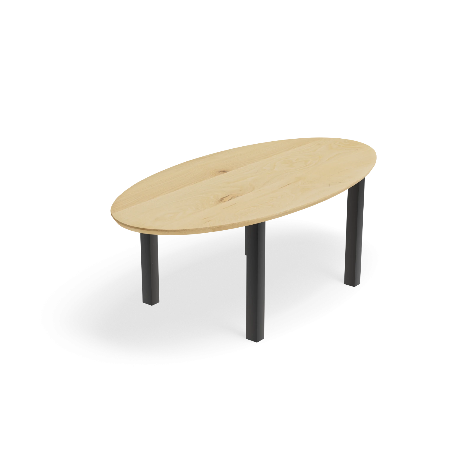 Eettafel Rechte Poot (90cm) - Ovaal Eiken Nature White (220x110cm)