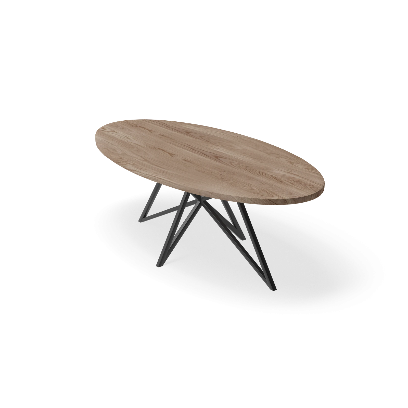 Eettafel Crosse - Ovaal Eiken Kiezel (220x110cm)