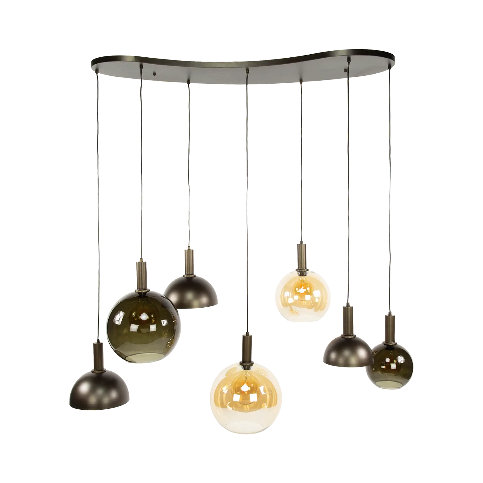 Hanglamp Cluster (4+3 lichts) - Sienna Bruin