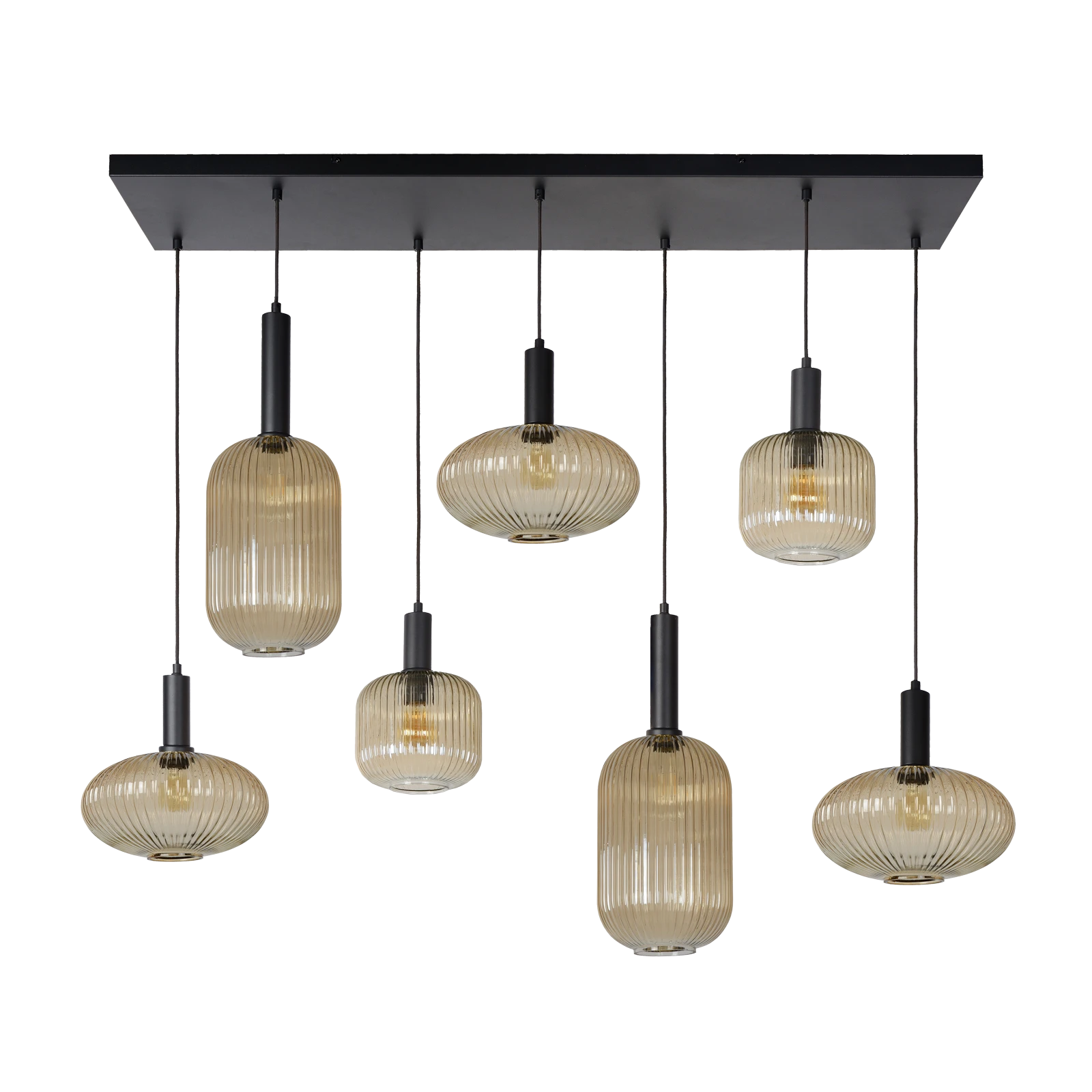 Hanglamp (7 lichts) Maloto - Amber