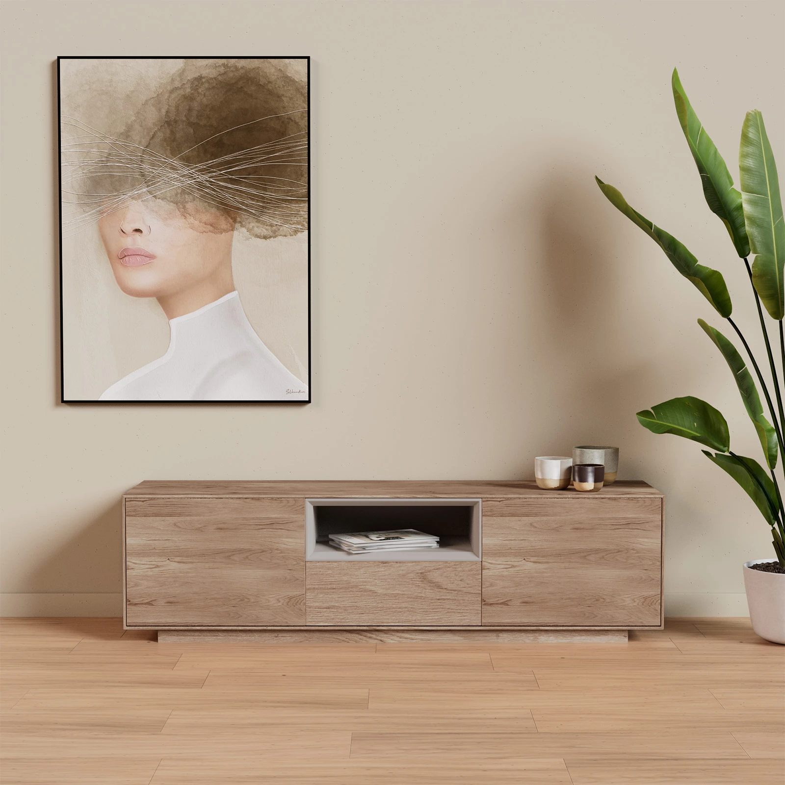 TV Meubel Kiezel 160cm Plint
