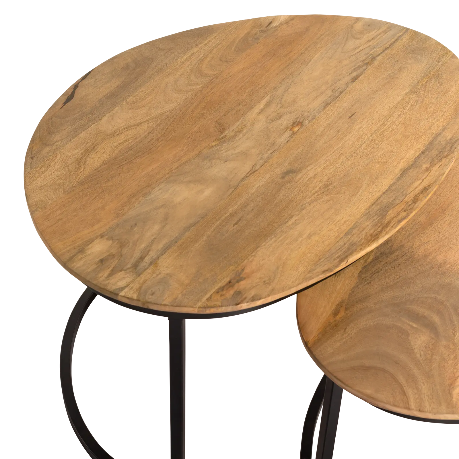 Salontafel set van 2 - Rimini - kiezelvorm - Mangohout Naturel