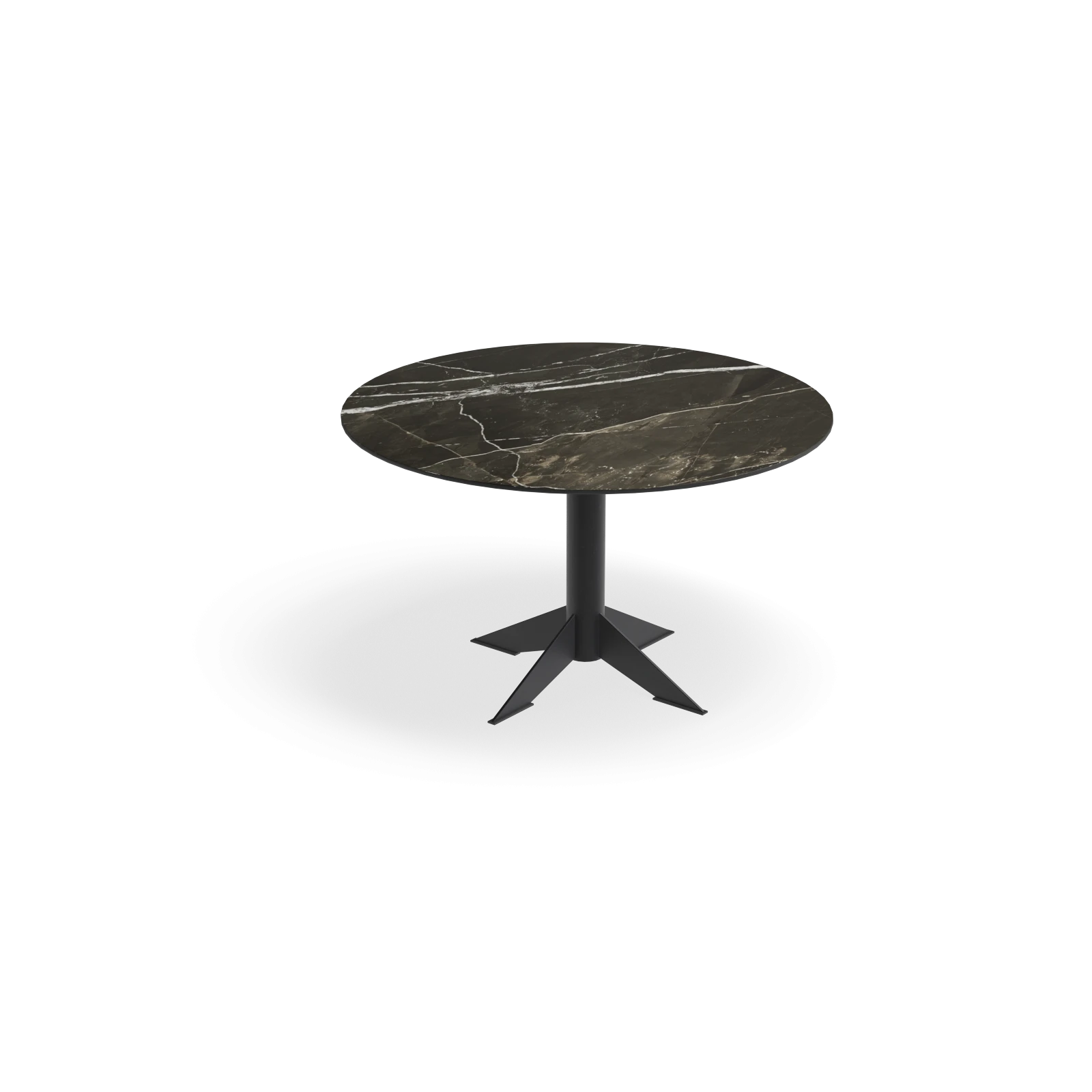 Eettafel Westfield - Rond Keramiek Calacatta Black Satin (130cm)