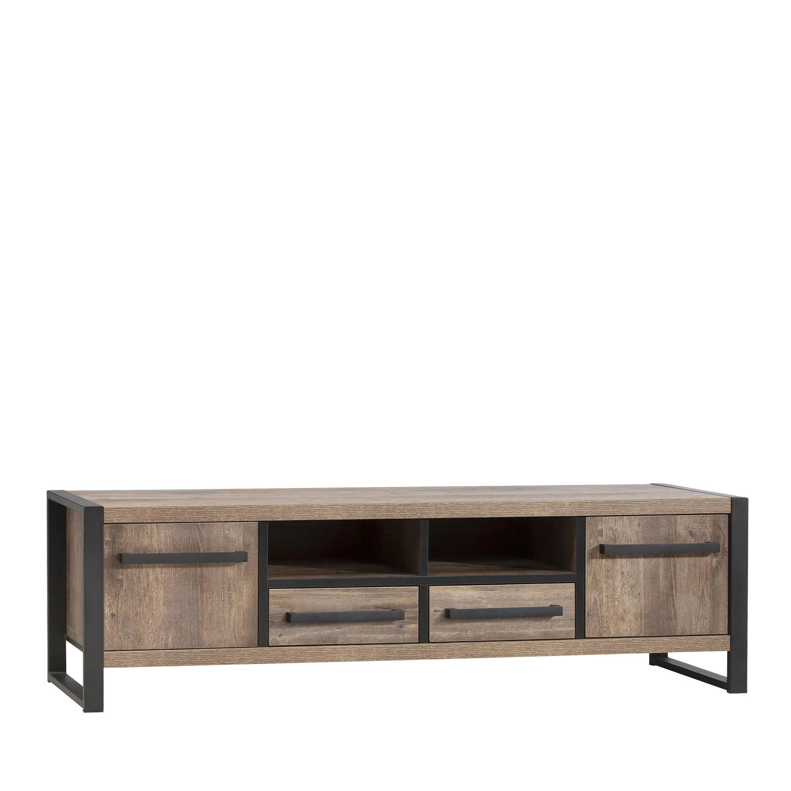 TV meubel Wisconsin - 179 cm - Lamulux Mokka - 2 deuren, 2 laden, 2 open vakken
