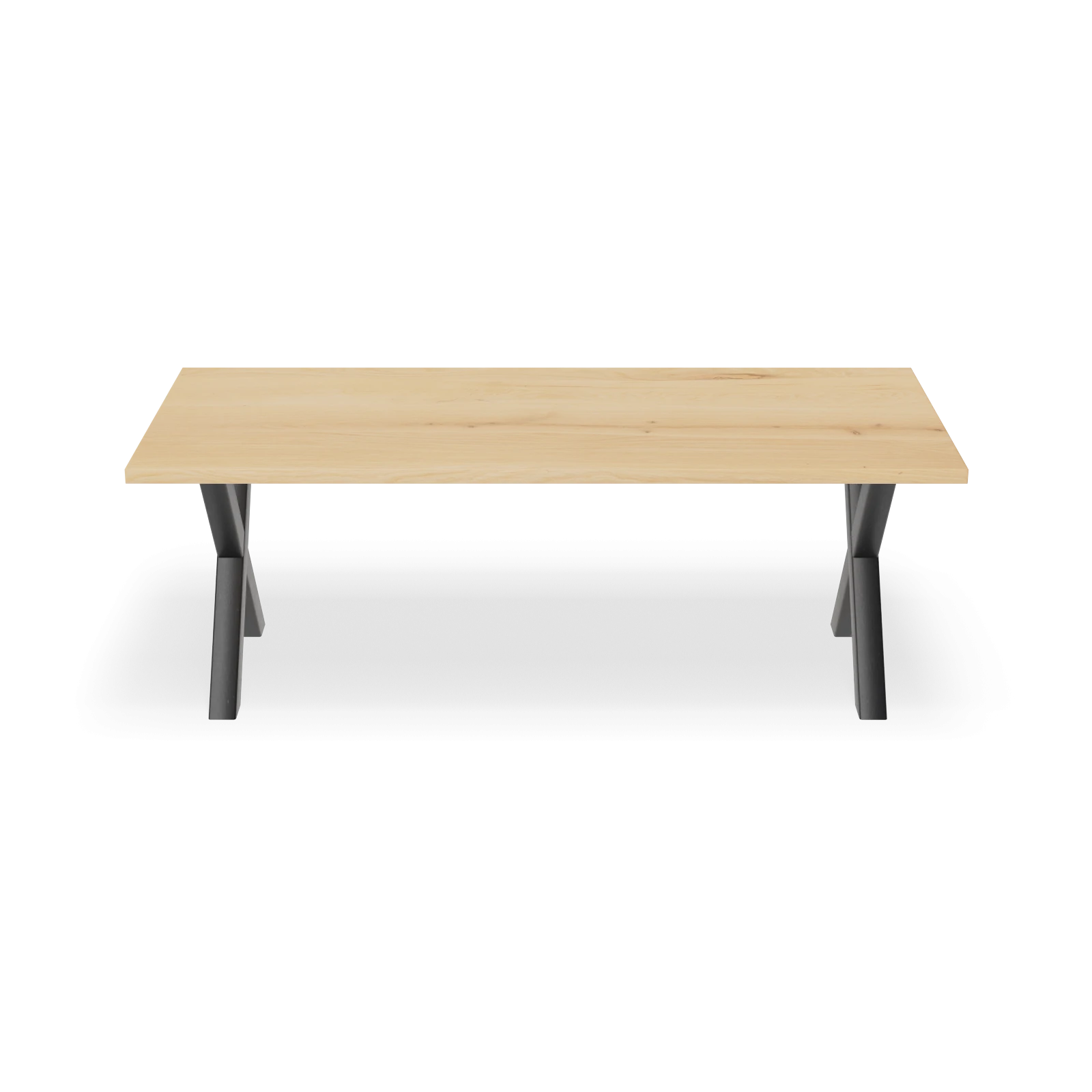 Eettafel X Poot (8x8cm) - Rechthoek Eiken Nature White (220x100cm)