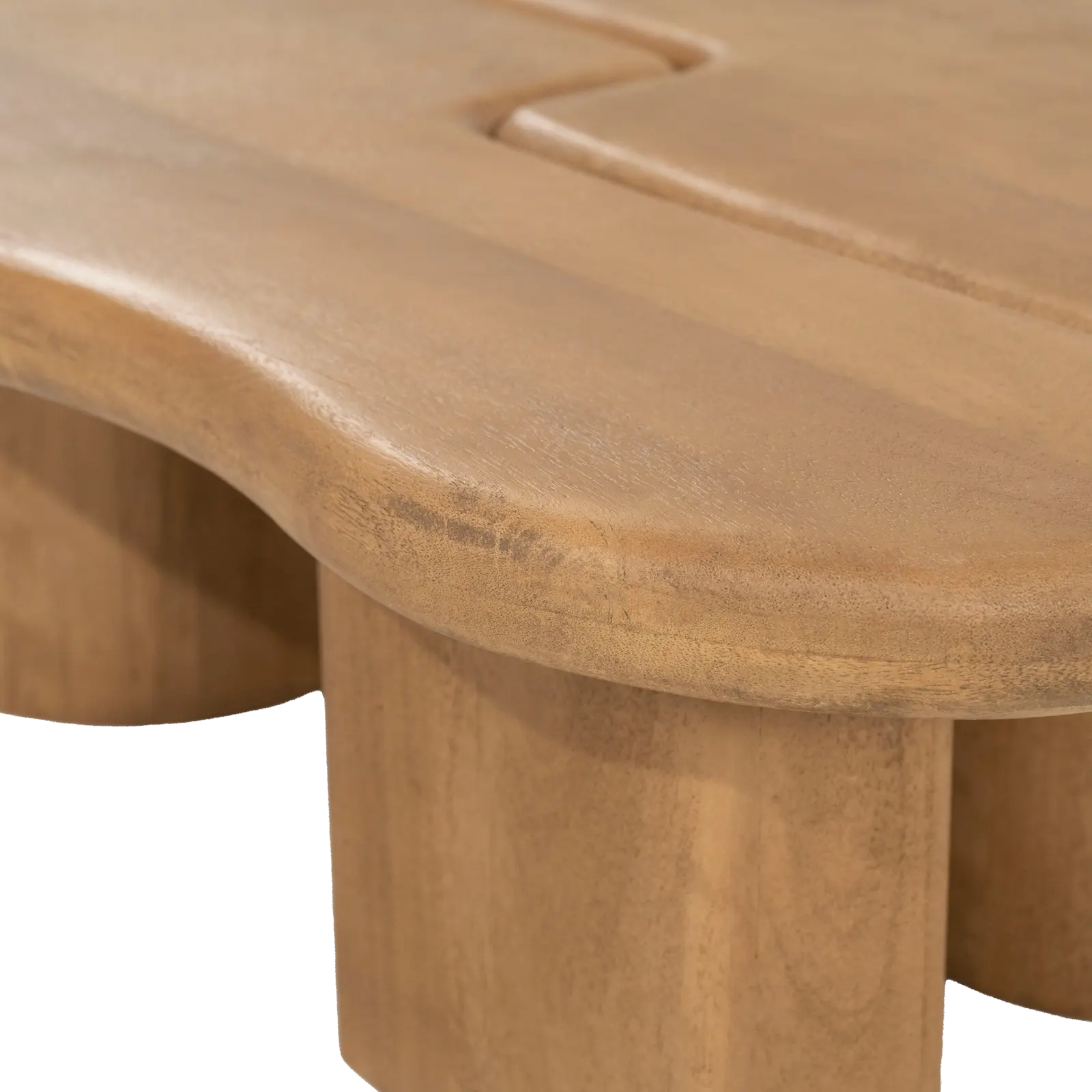 Salontafel set van 2 Yuo - organische vorm 100x80 cm - Mangohout Naturel