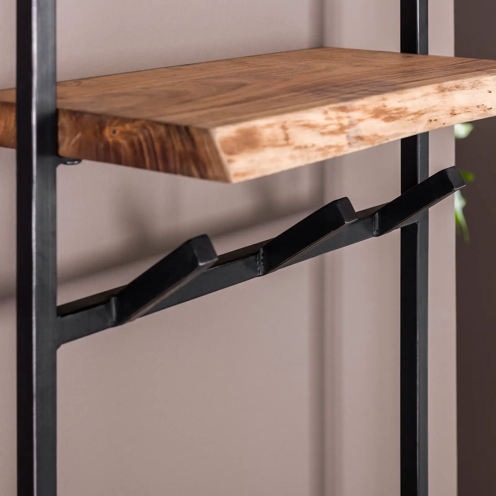 Kapstok Solid - 51 cm - 6 haken - hoedenplank - Acaciahout - OP=OP