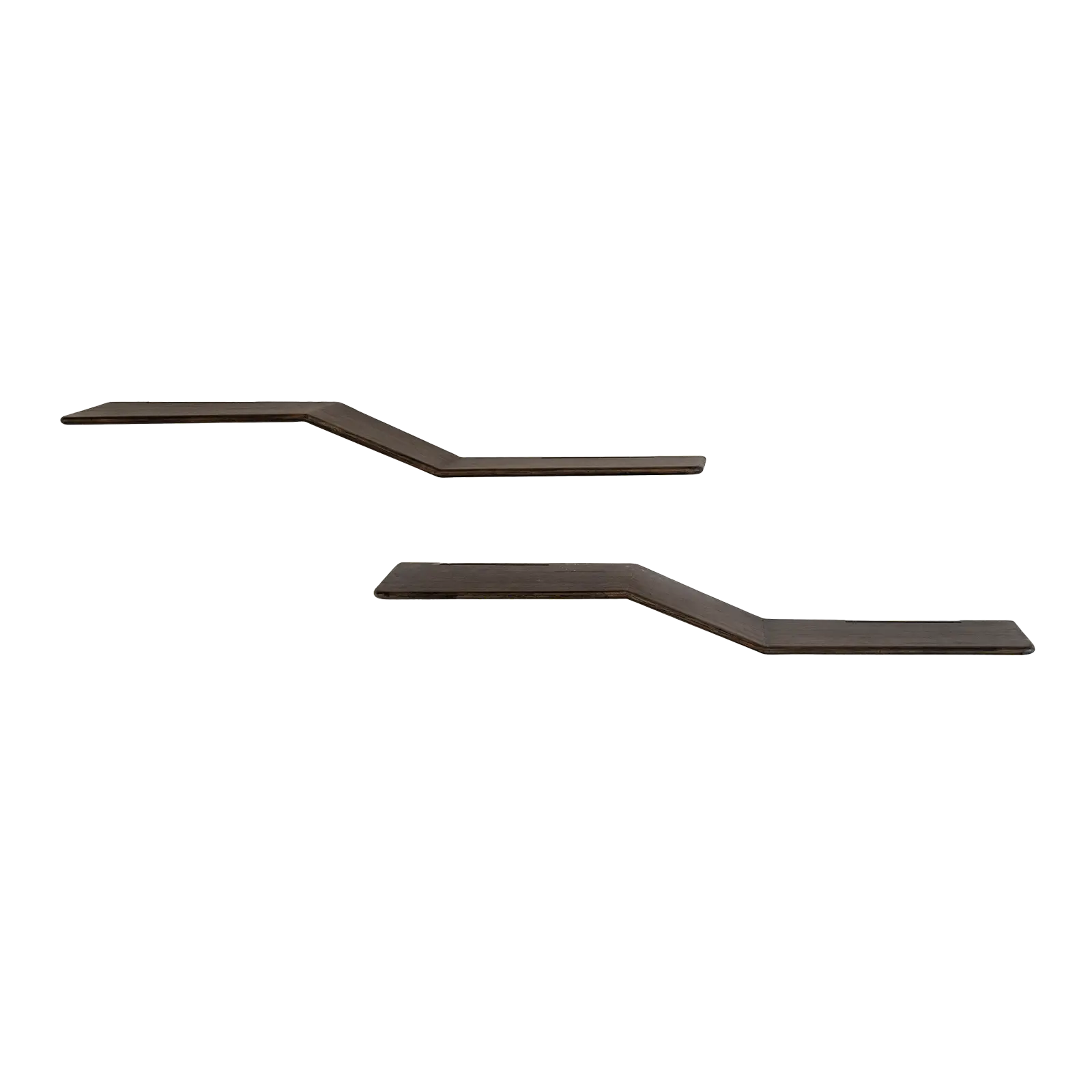 Wandplank Maya - Teak Espresso - S-shape set van 2