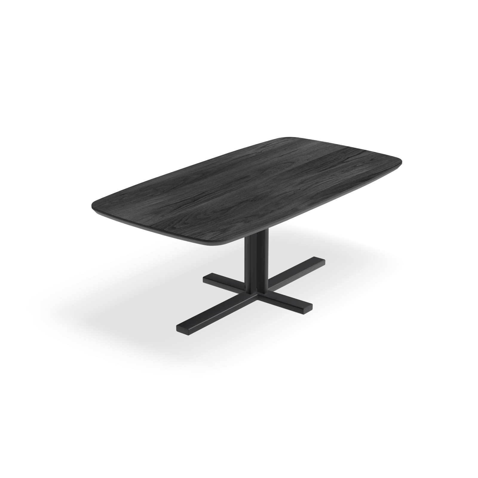 Eettafel Kolos - Deens Ovaal HPL Houtlook zwart (200x105cm)