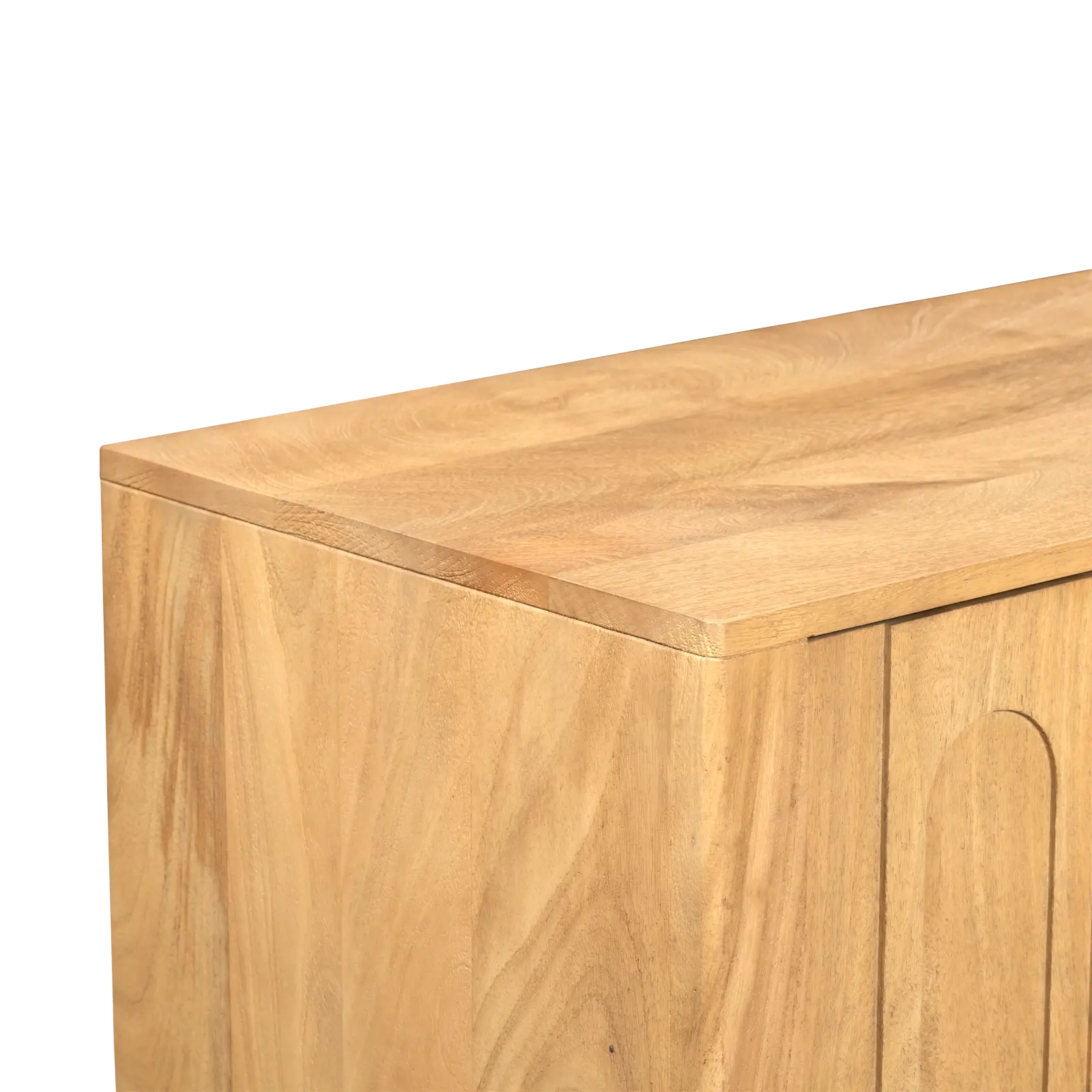 TV meubel Kenya - 220 cm - Mangohout Loom Naturel - 4 deuren