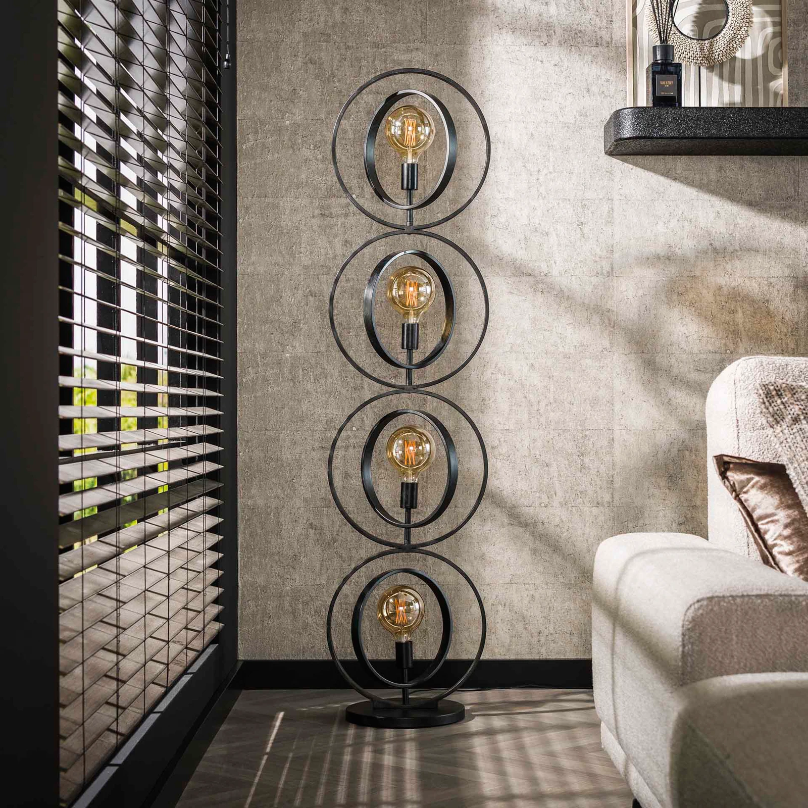 Vloerlamp Turn Around XL (4 lichts) - Charcoal