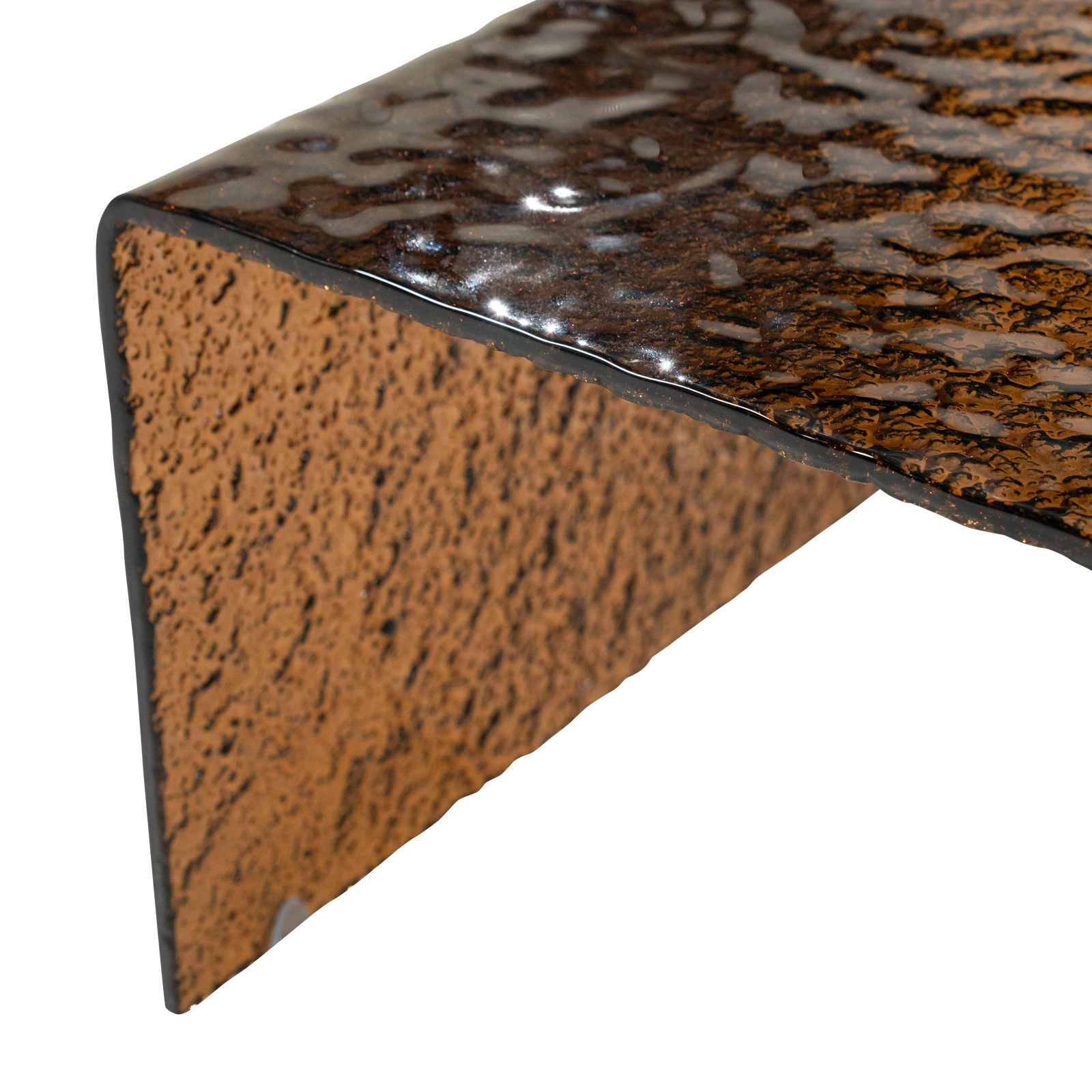 Salontafel (110x55cm) Ripple - Bruin glas