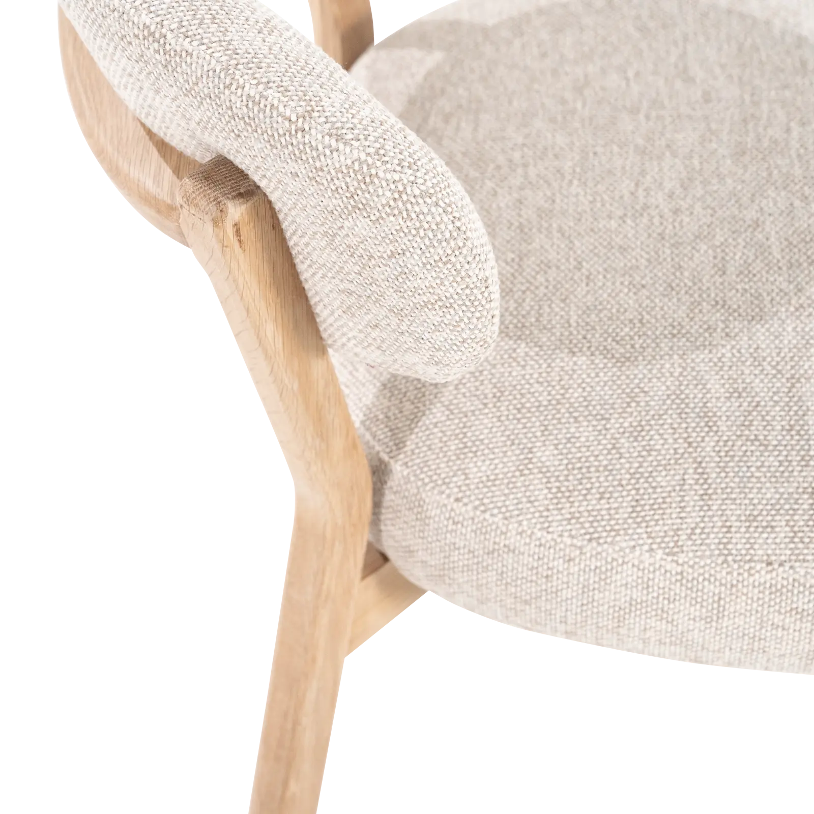 Fauteuil Mikky - stof Moon Taupe - poot eiken naturel - Japandi