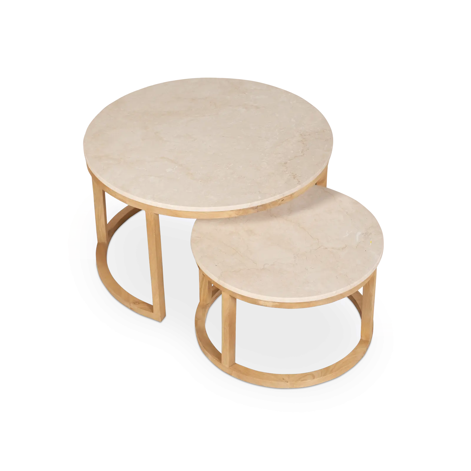 Salontafel set van 2 Brick - rond - Mangohout Loom